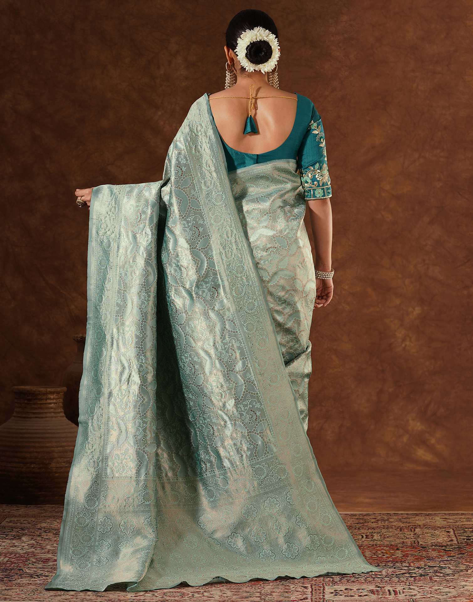 Green Silk Woven Saree