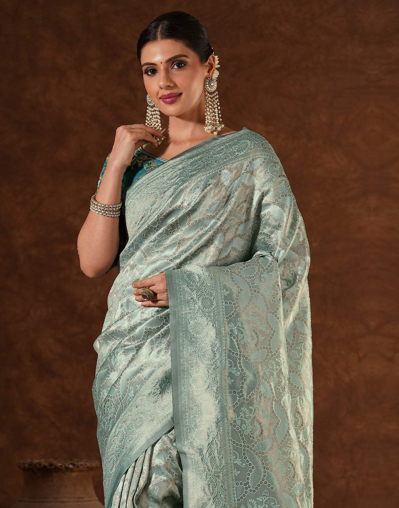 Green Silk Woven Saree