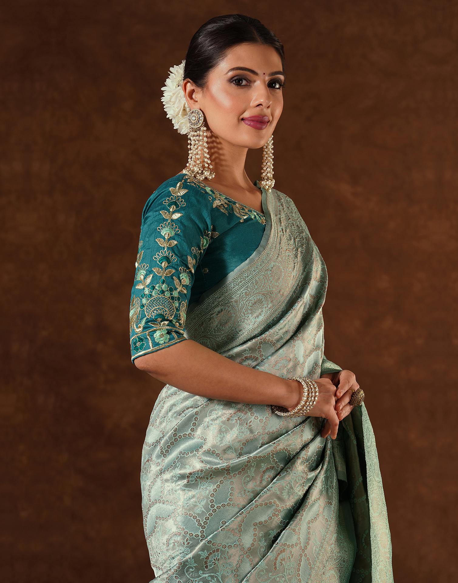 Green Silk Woven Saree