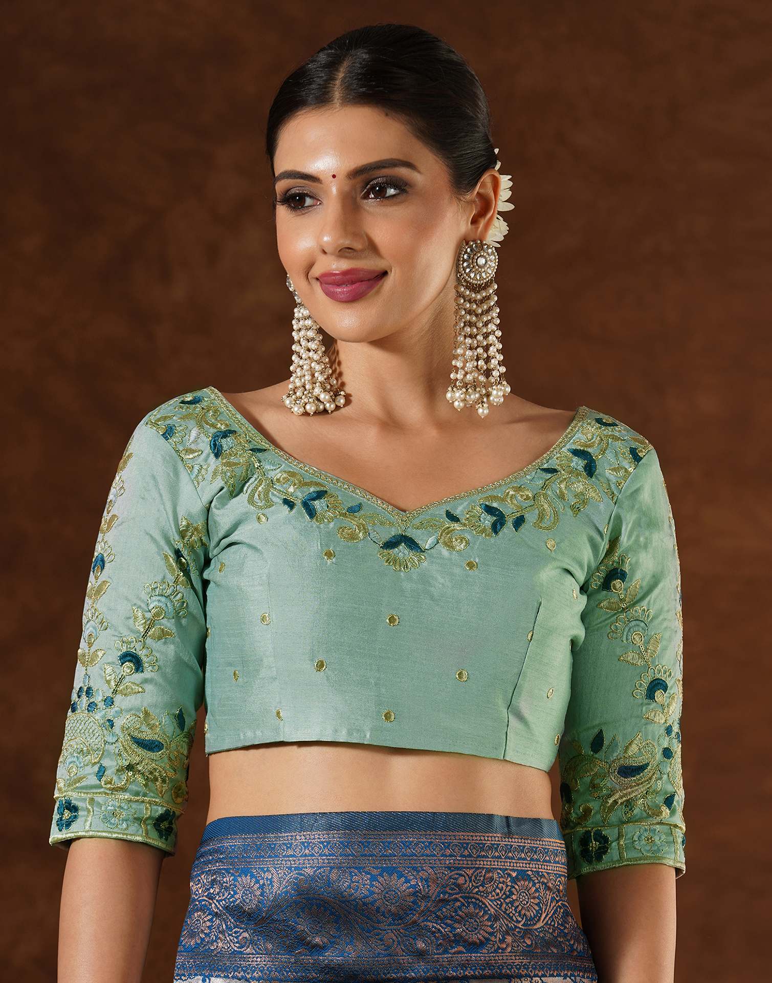 Blue Silk Woven Saree