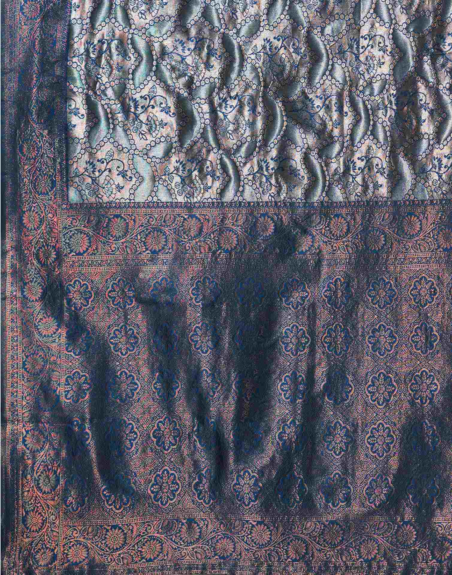 Blue Silk Woven Saree