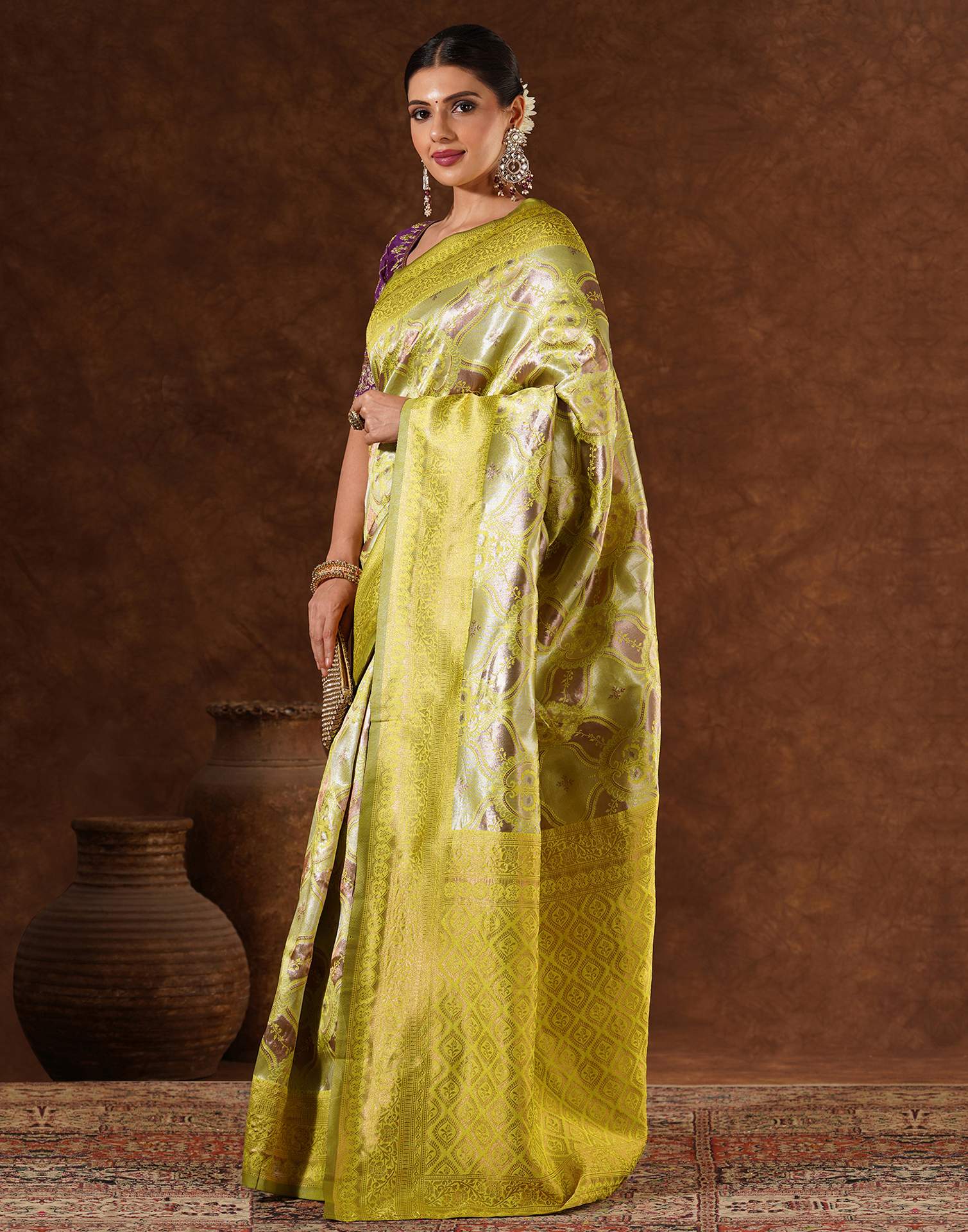 Green Silk Woven Saree