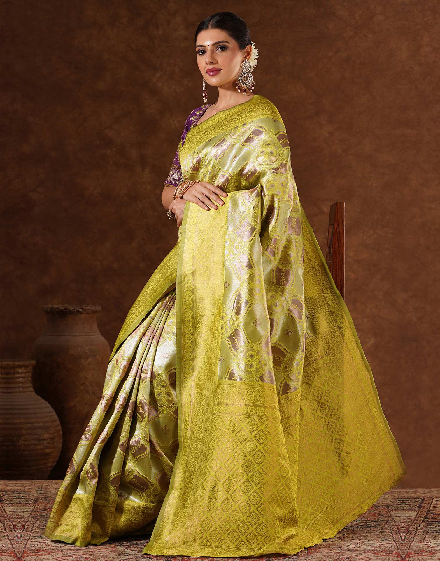 Green Silk Woven Saree