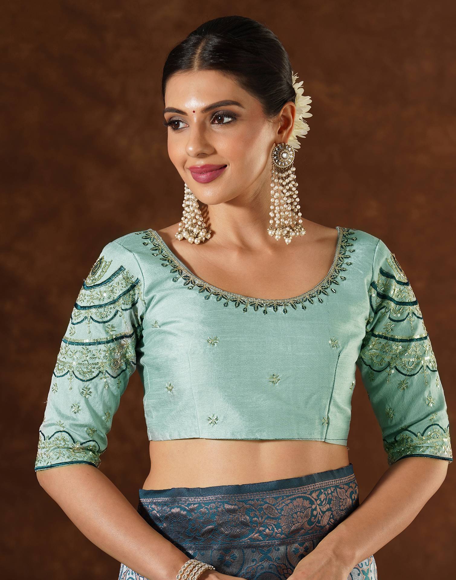 Blue Silk Woven Saree