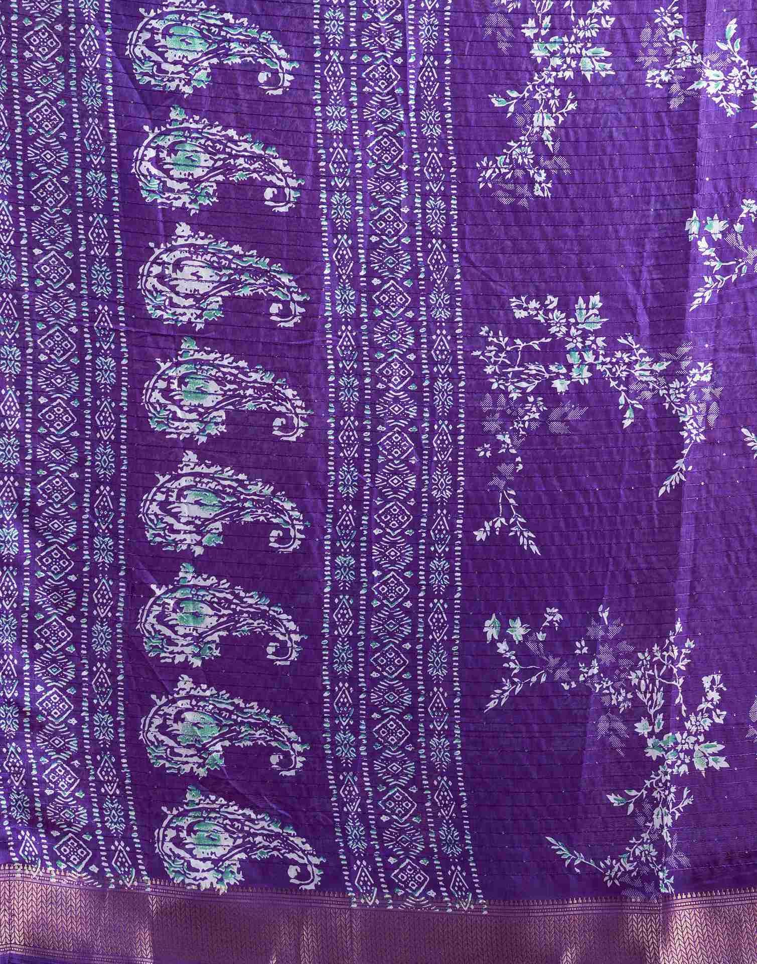 Violet Silk Printed Saree