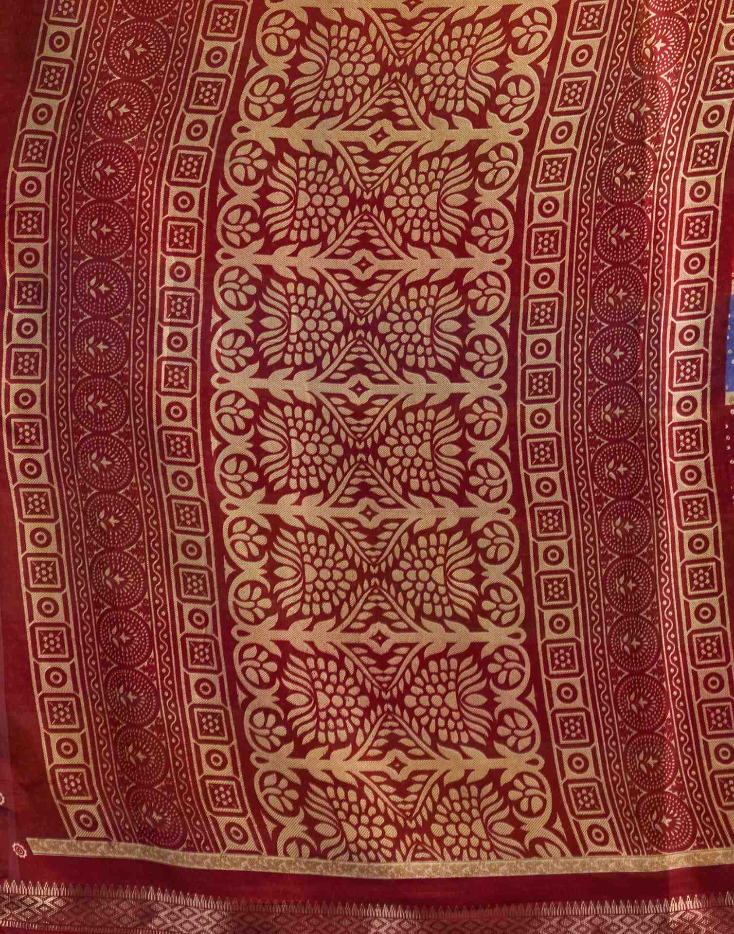 Multicoloured Silk Bandhani Printed Saree