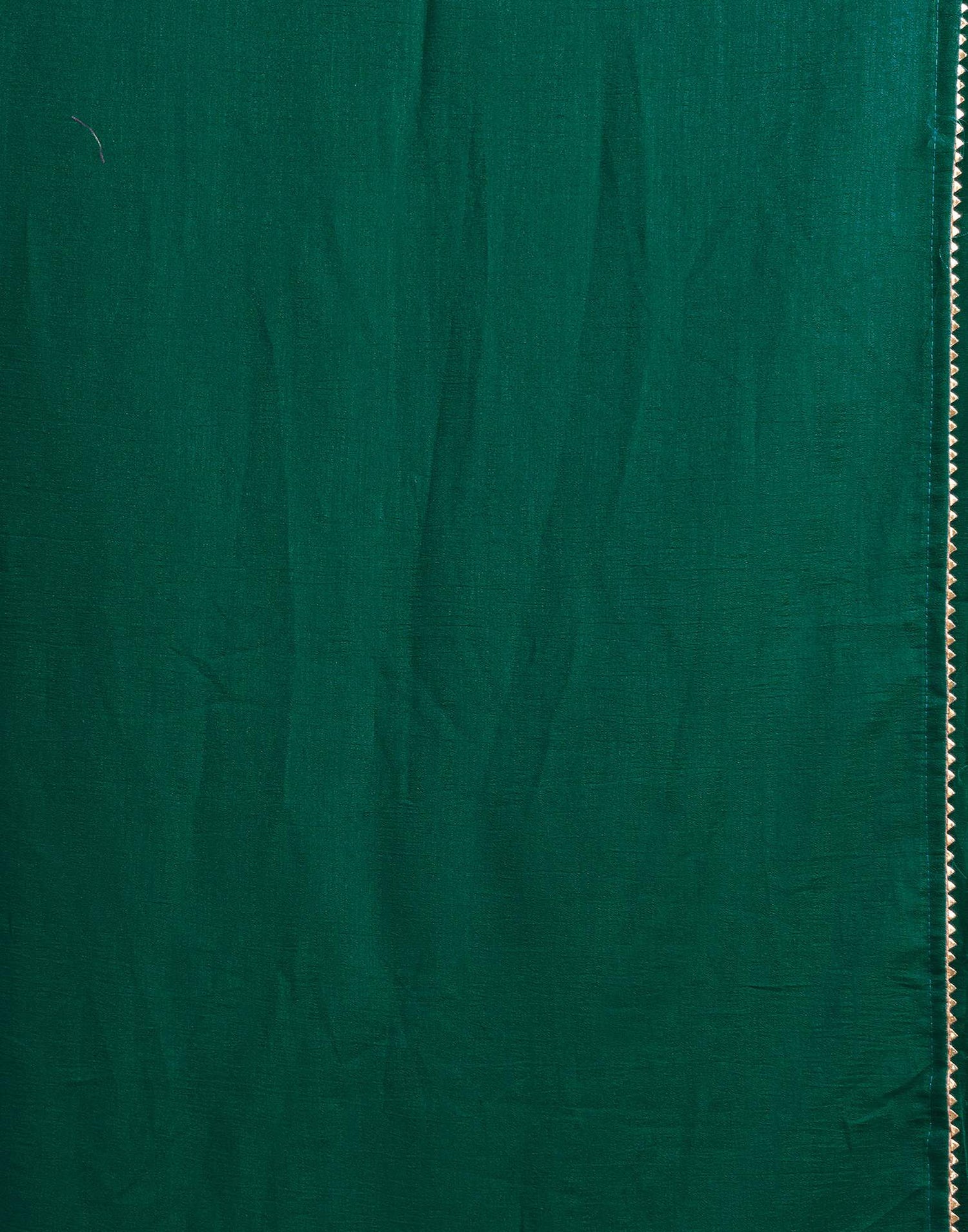 Green Vichitra Silk Lace Plain Saree