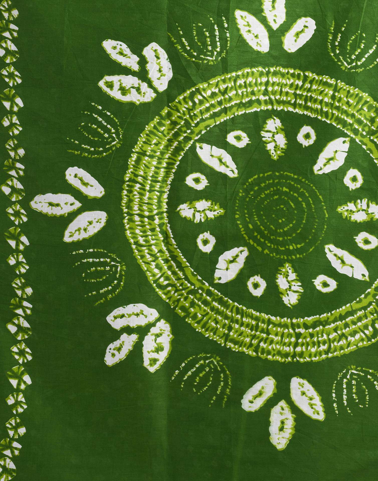 Green Cotton Printed Saree