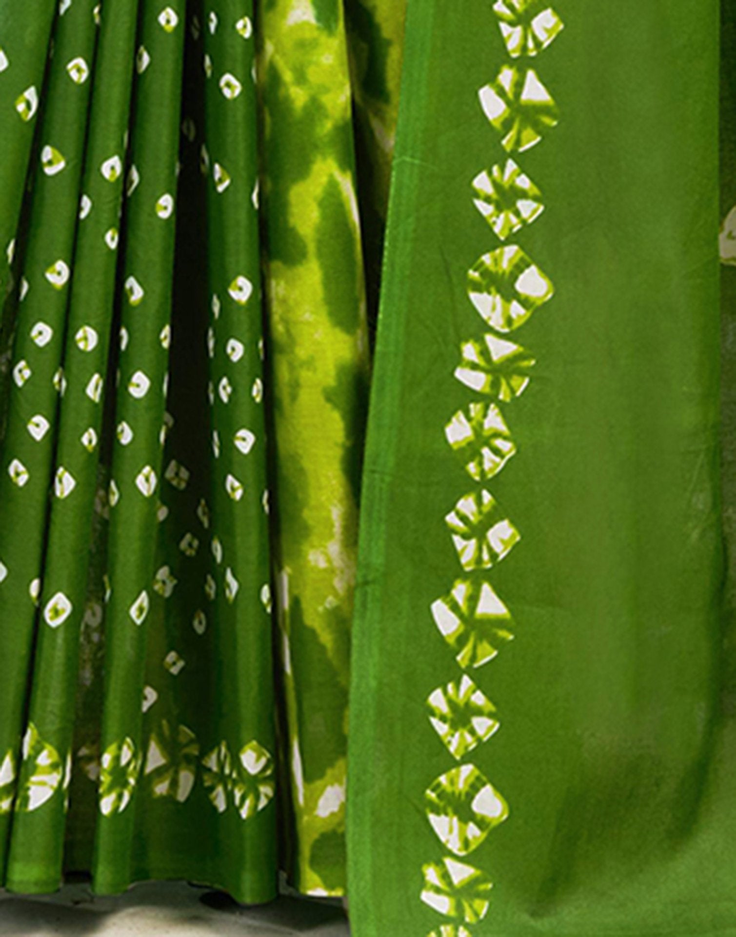 Green Cotton Printed Saree
