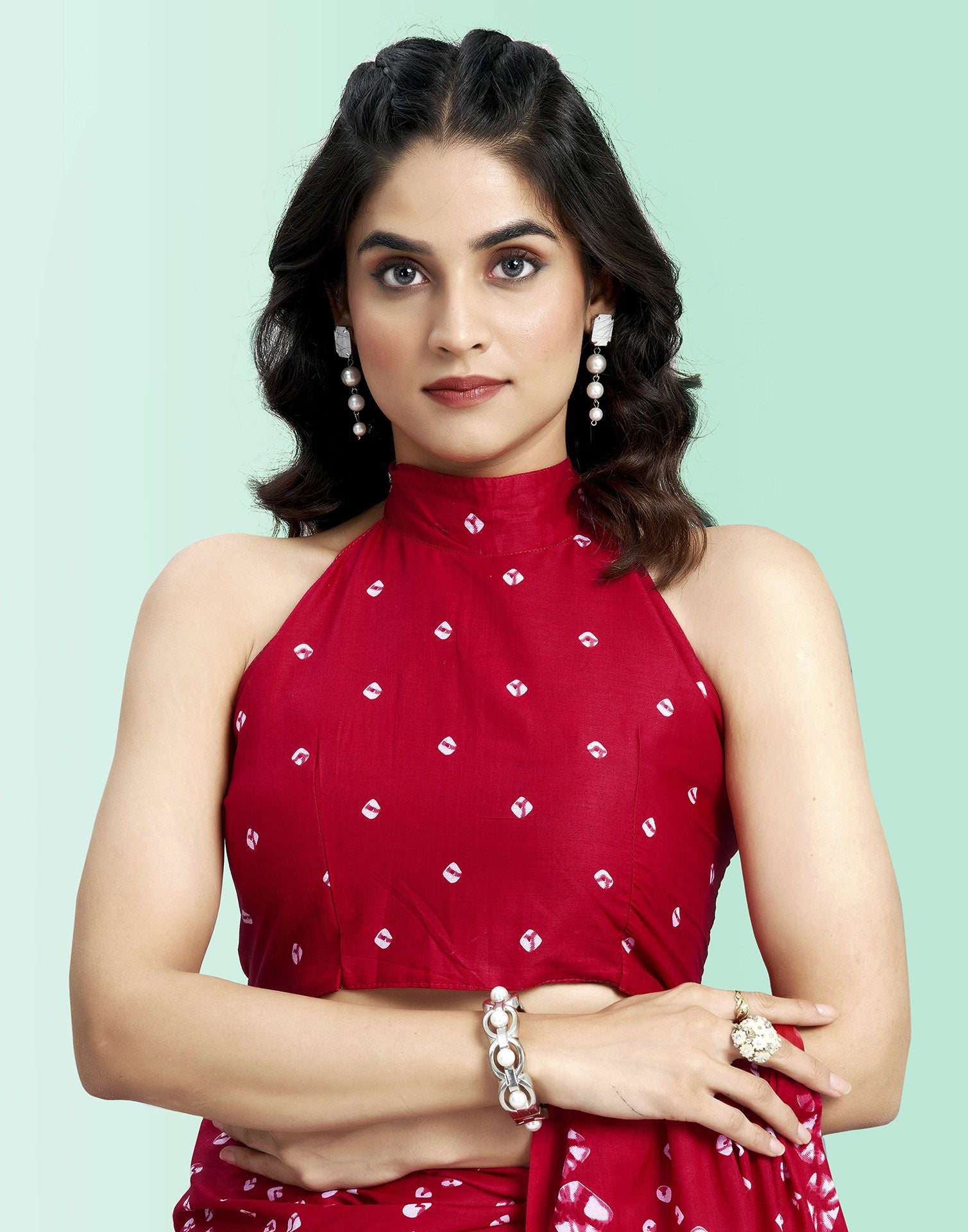 Red Cotton Printed Saree