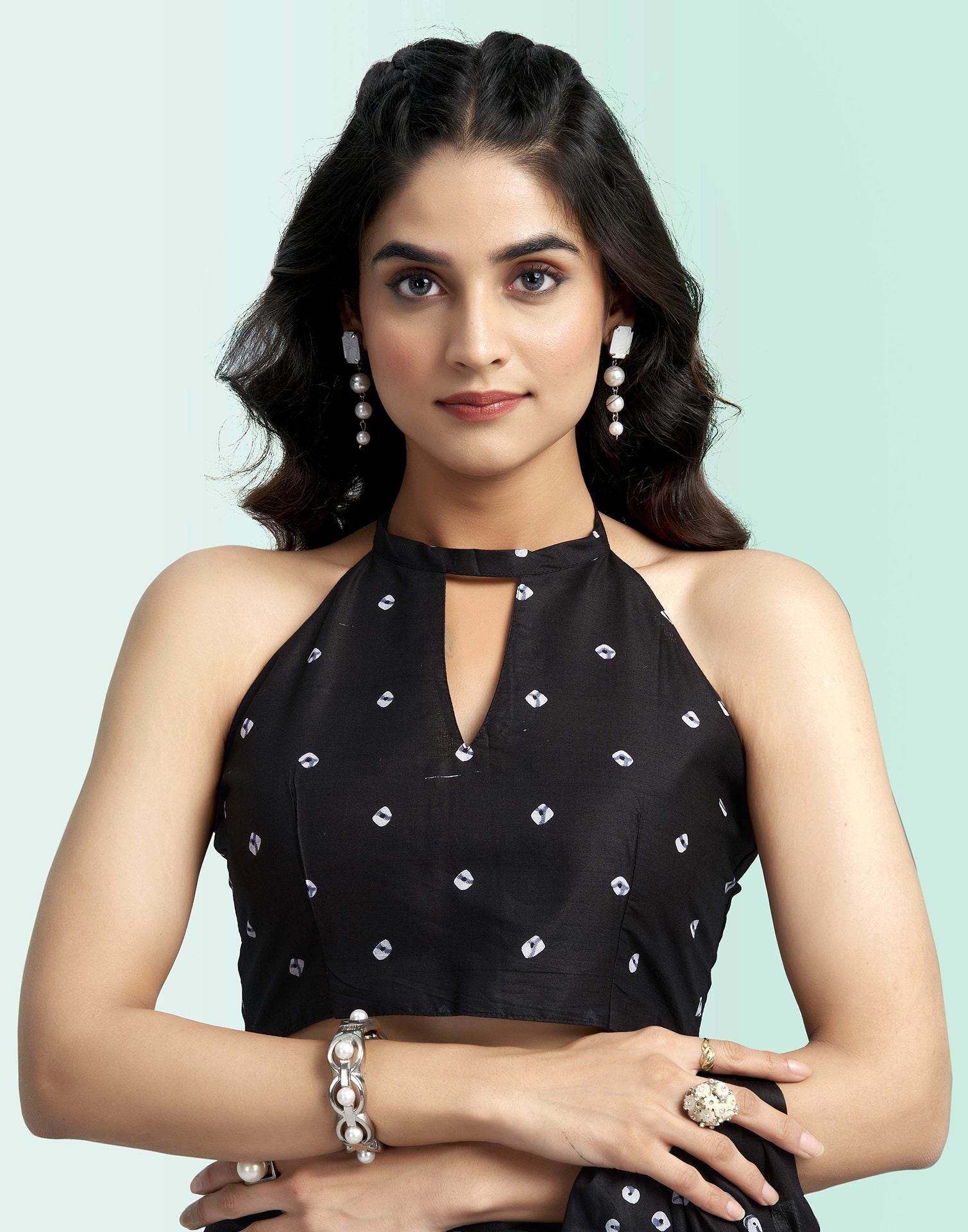 Black Cotton Printed Saree