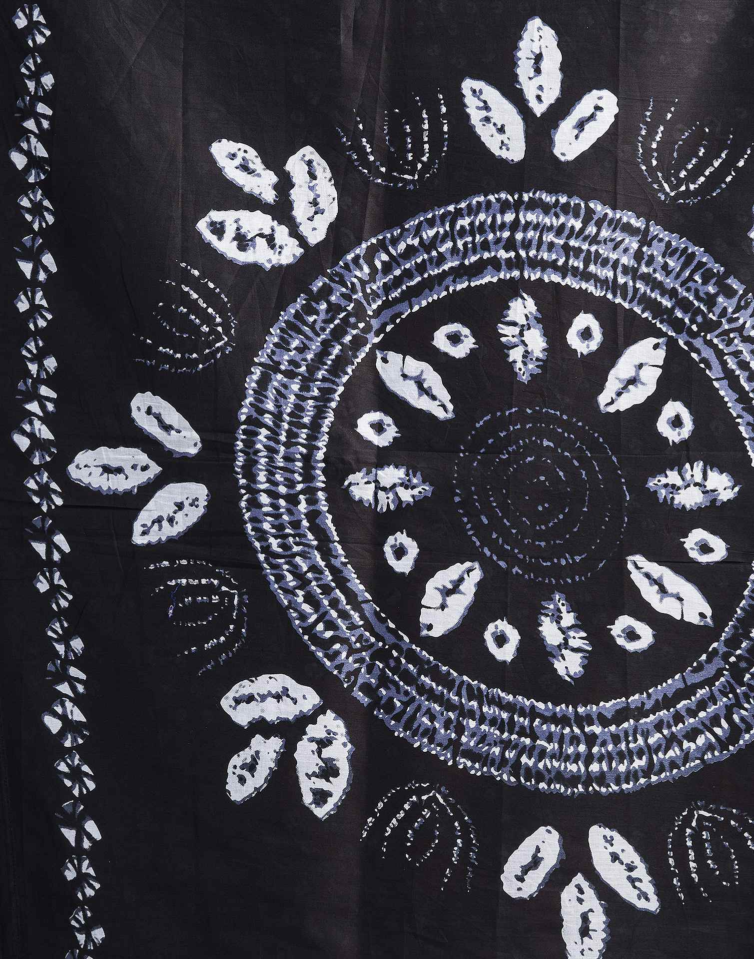 Black Cotton Printed Saree
