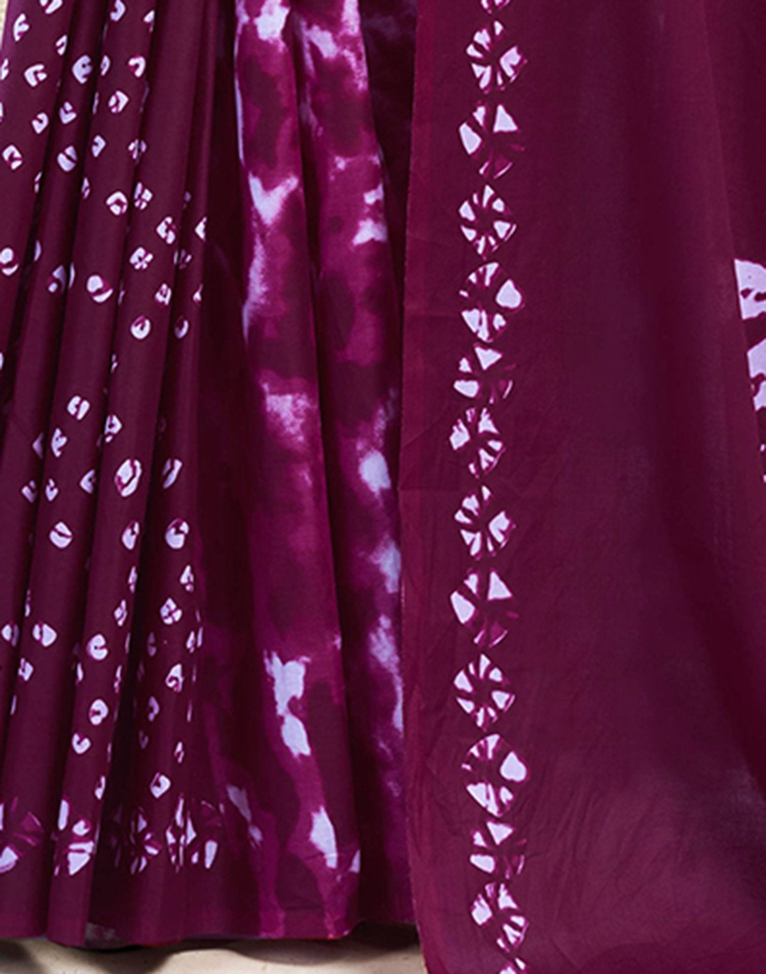 Purple Cotton Printed Saree