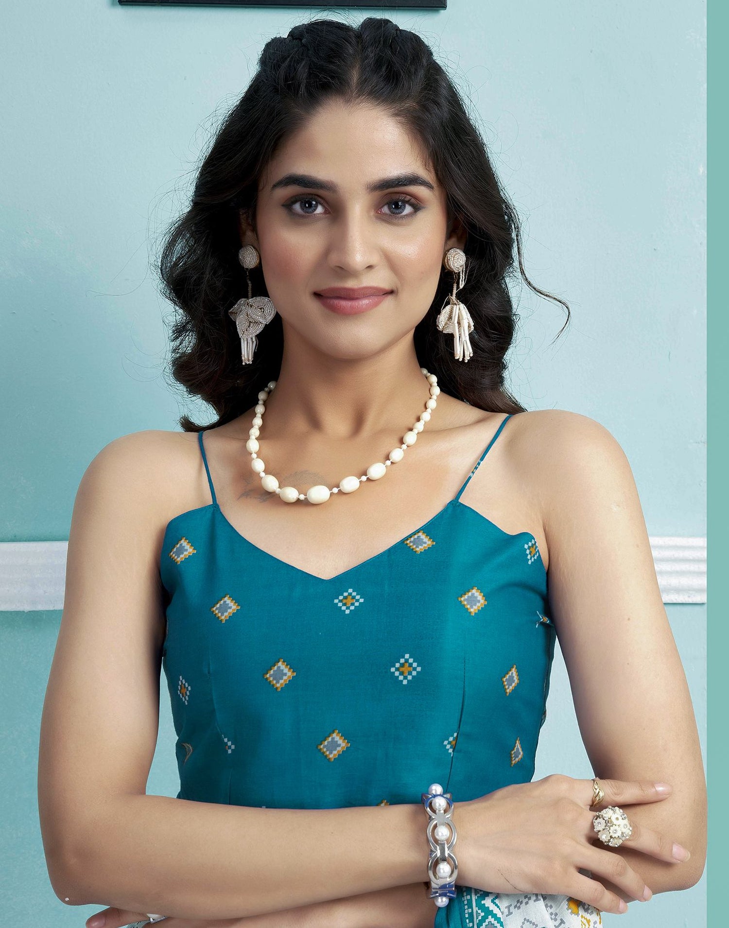 Green Cotton Printed Saree