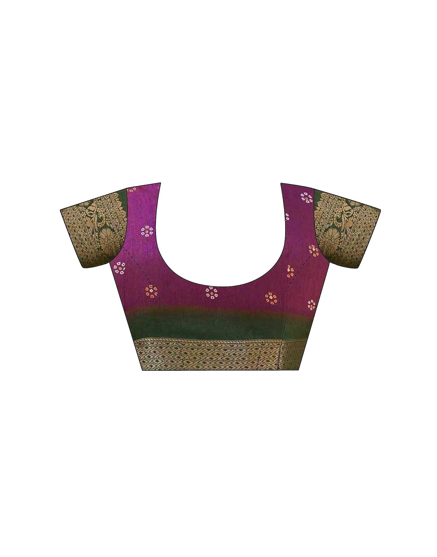 Purple Silk Printed Bandhani Saree