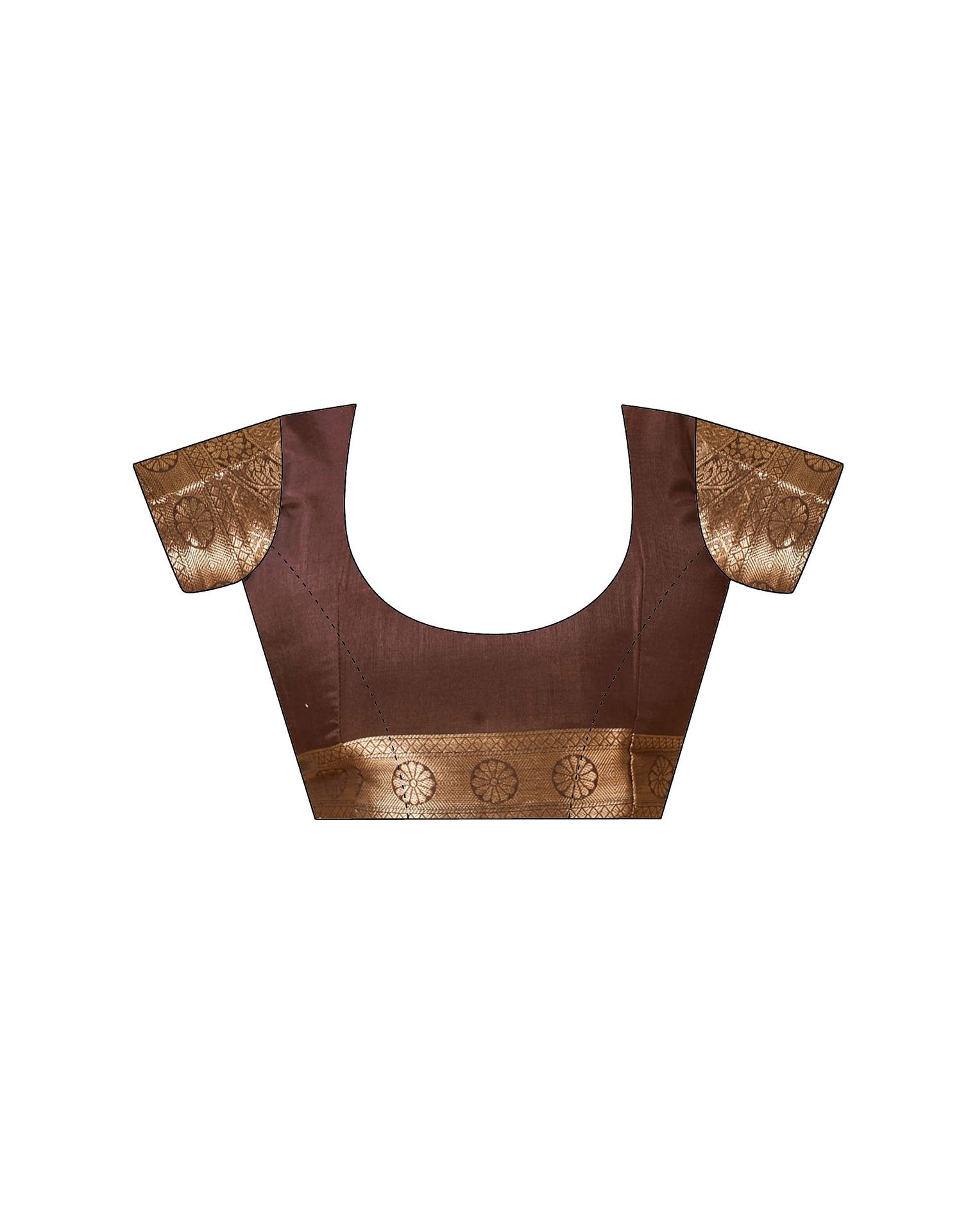 Brown Silk Printed Saree