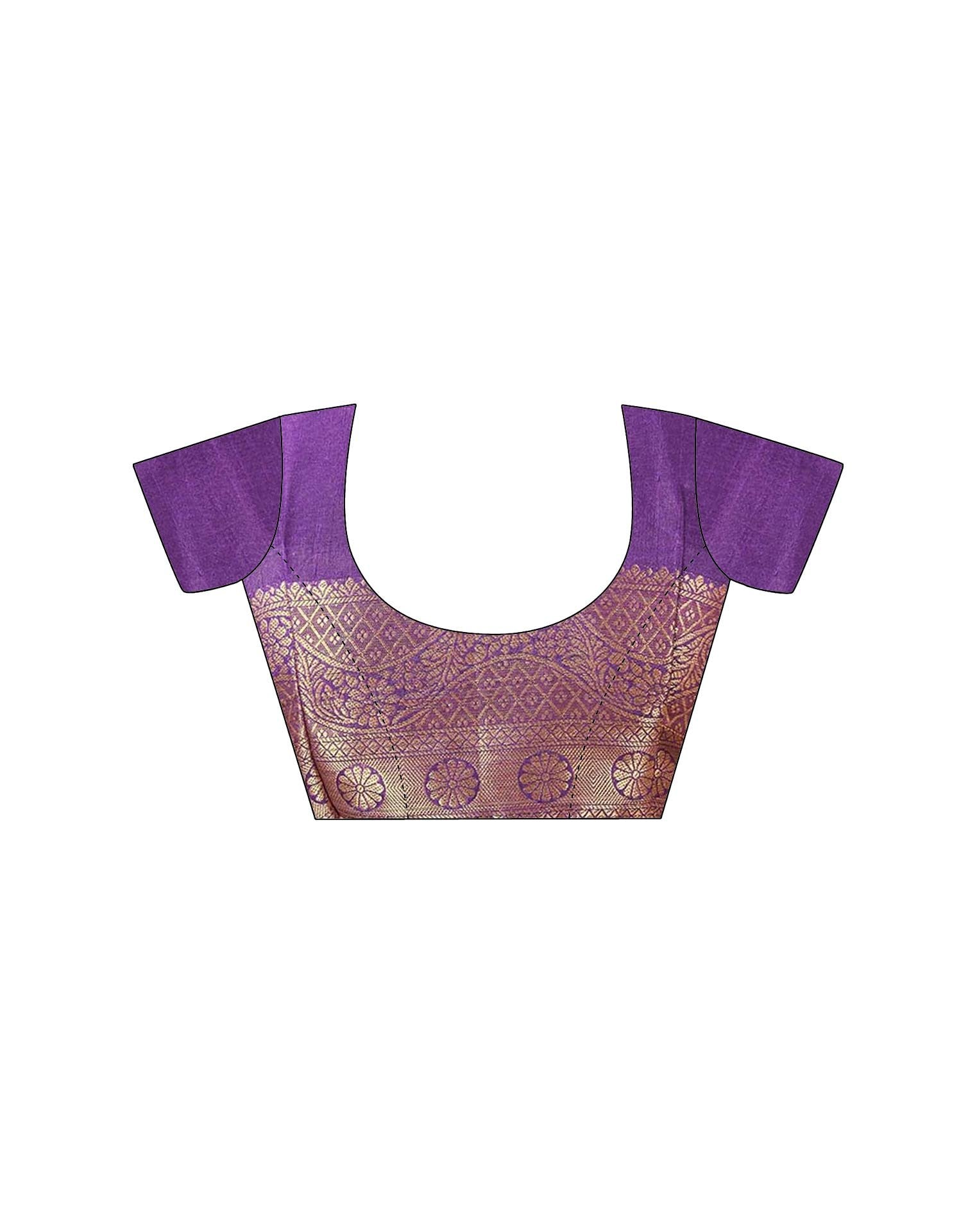 Purple Silk Printed Saree