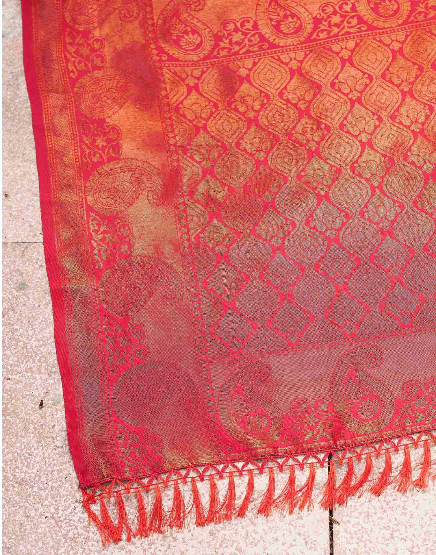 Beige Silk Woven Saree