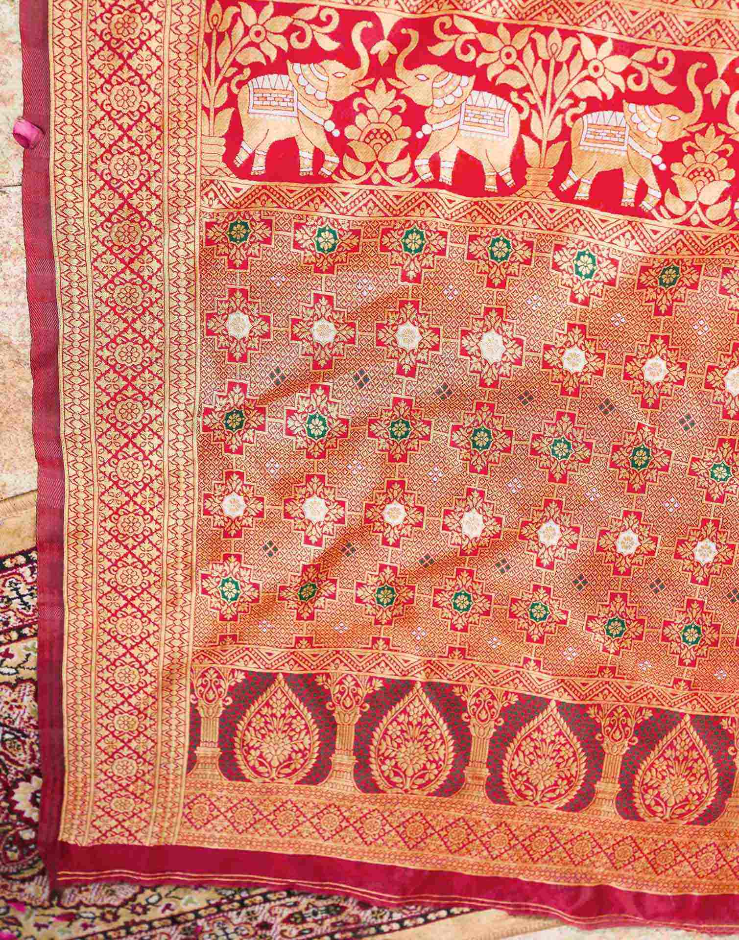 Green Silk Woven Patola Saree