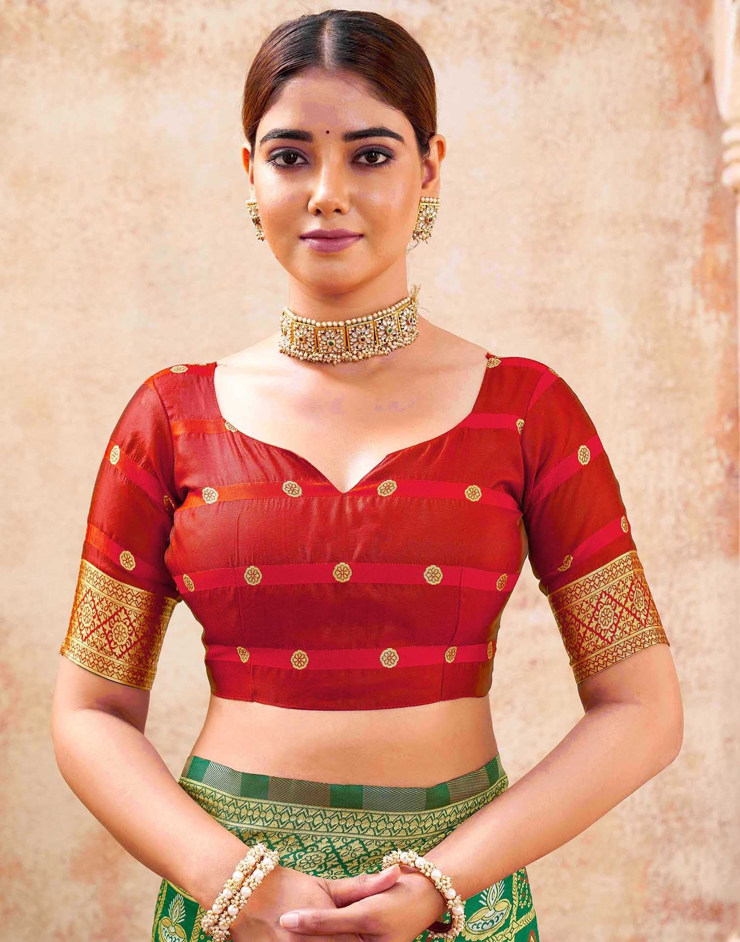 Green Silk Woven Patola Saree