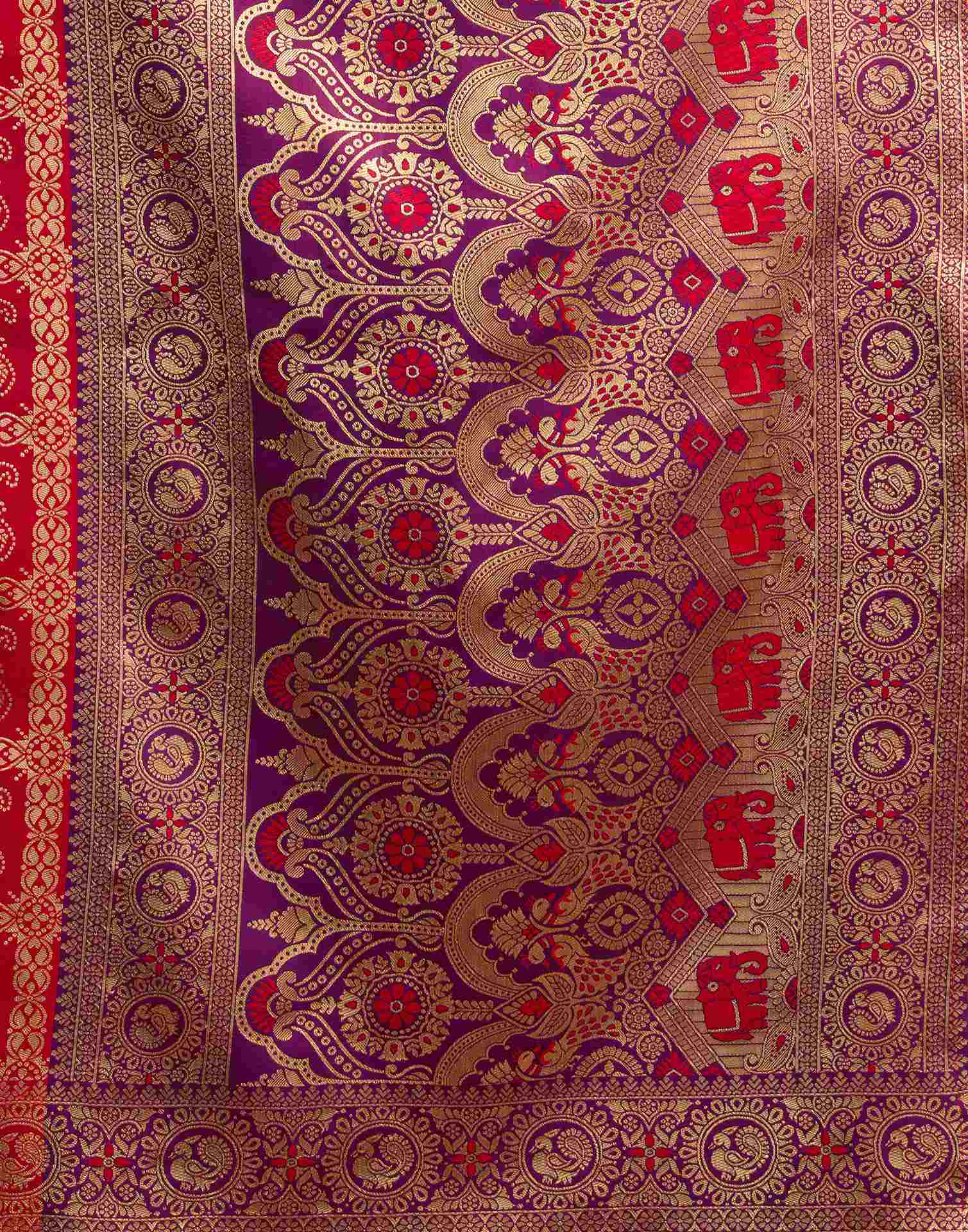 Red Silk Woven Banarasi Saree