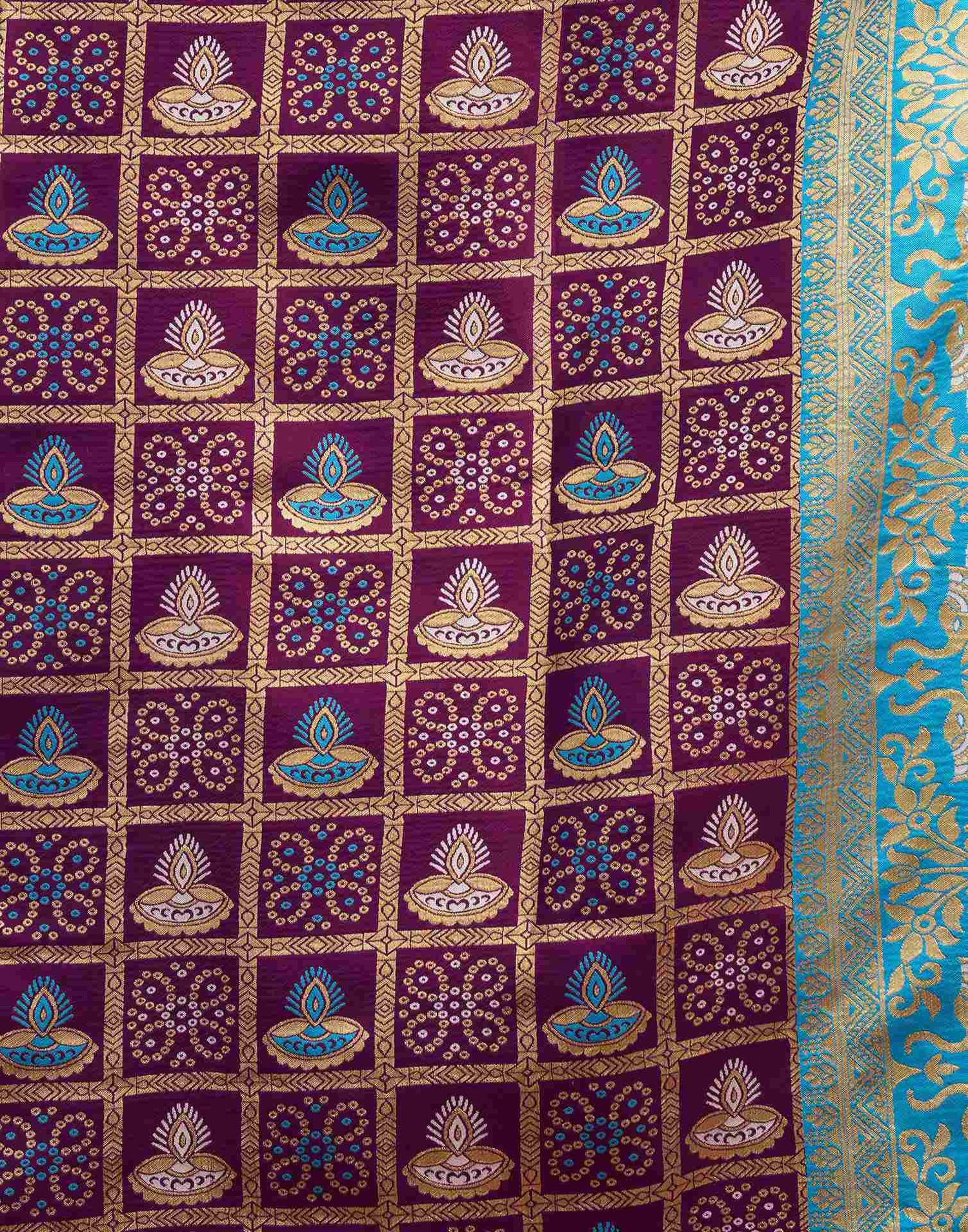 Turquoise Silk Woven Patola Saree