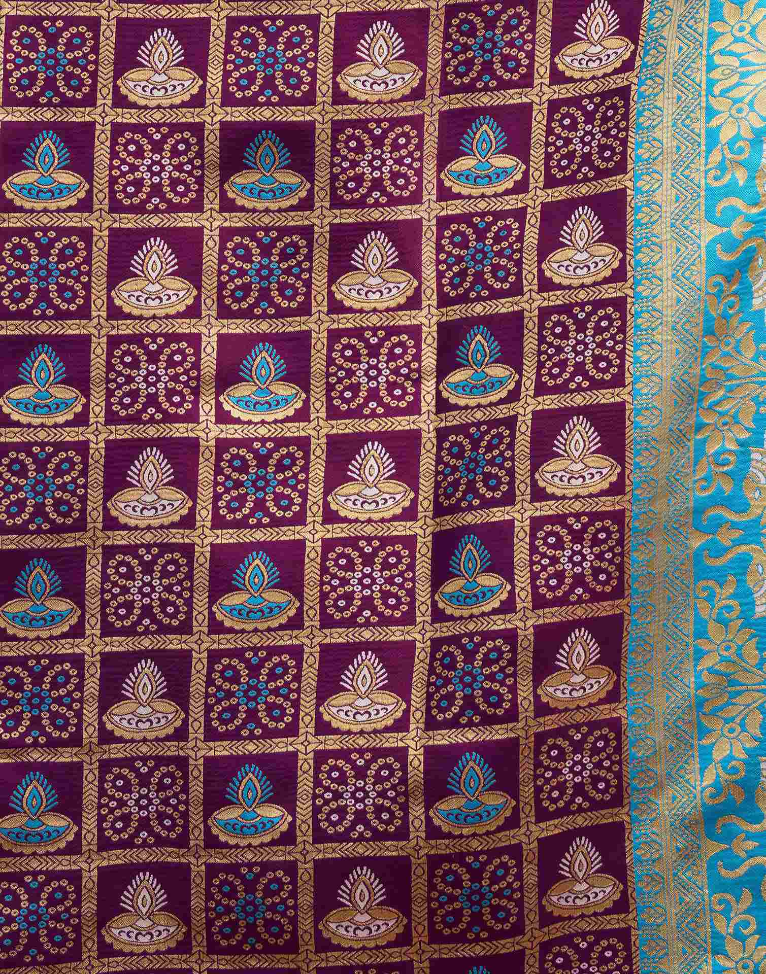 Turquoise Silk Woven Patola Saree