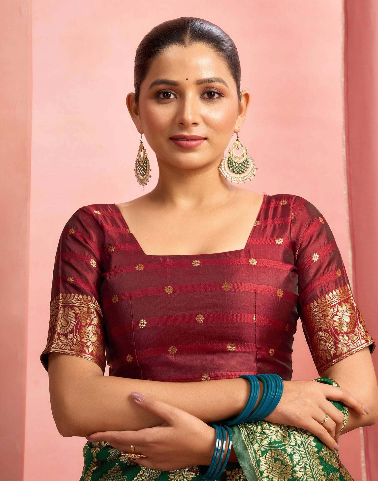 Dark Green Silk Woven Banarasi Saree