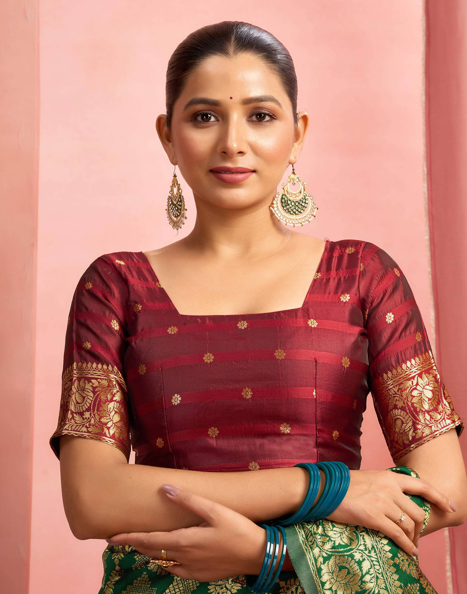 Dark Green Silk Woven Banarasi Saree