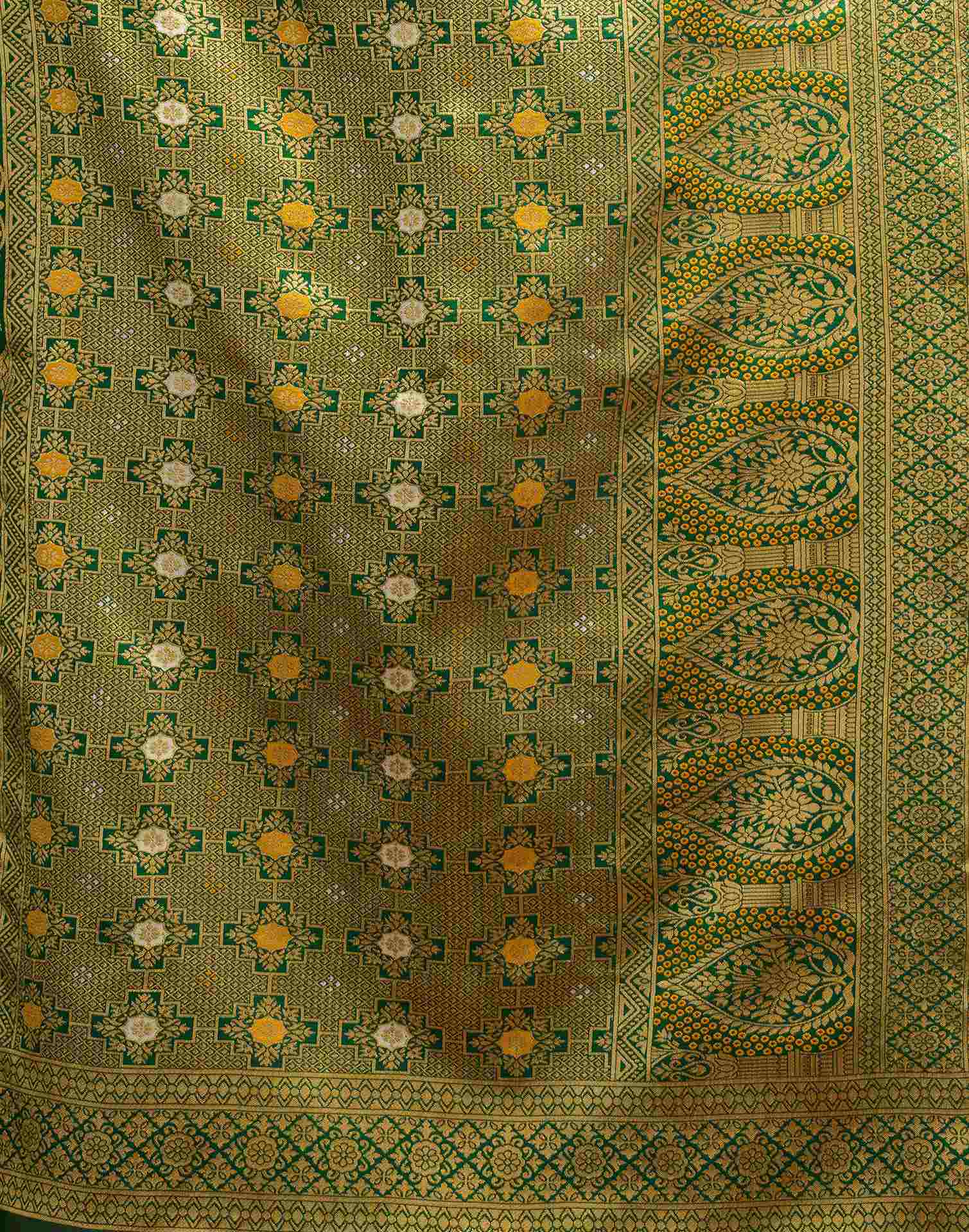 Mustard Yellow Silk Woven Patola Saree