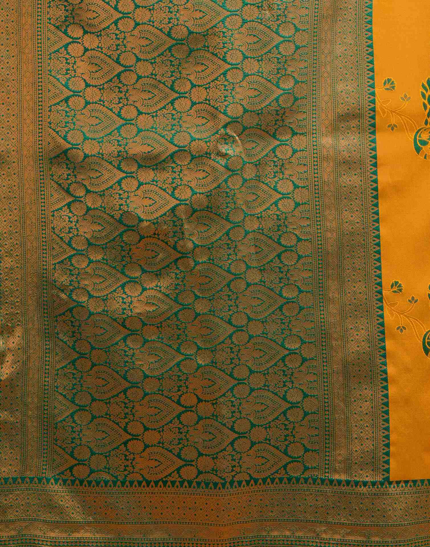Mustard Yellow Silk Woven Saree