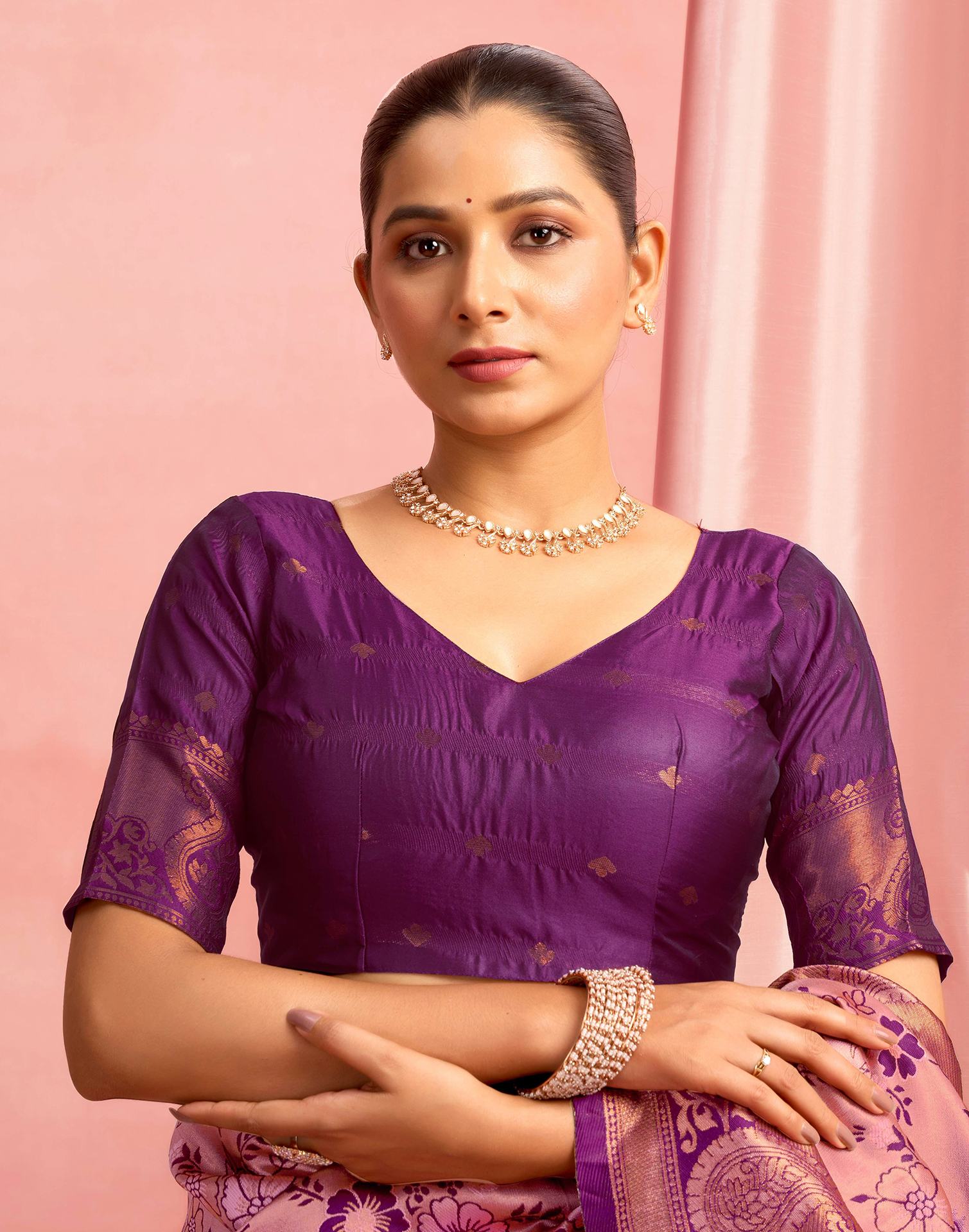 Rose Pink Silk Woven Saree