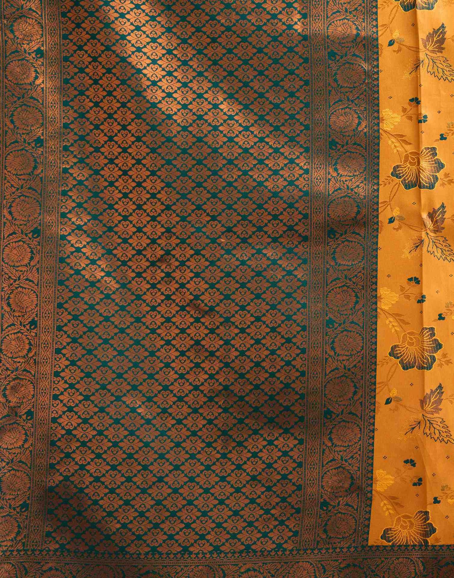 Mustard Yellow Silk Woven Saree