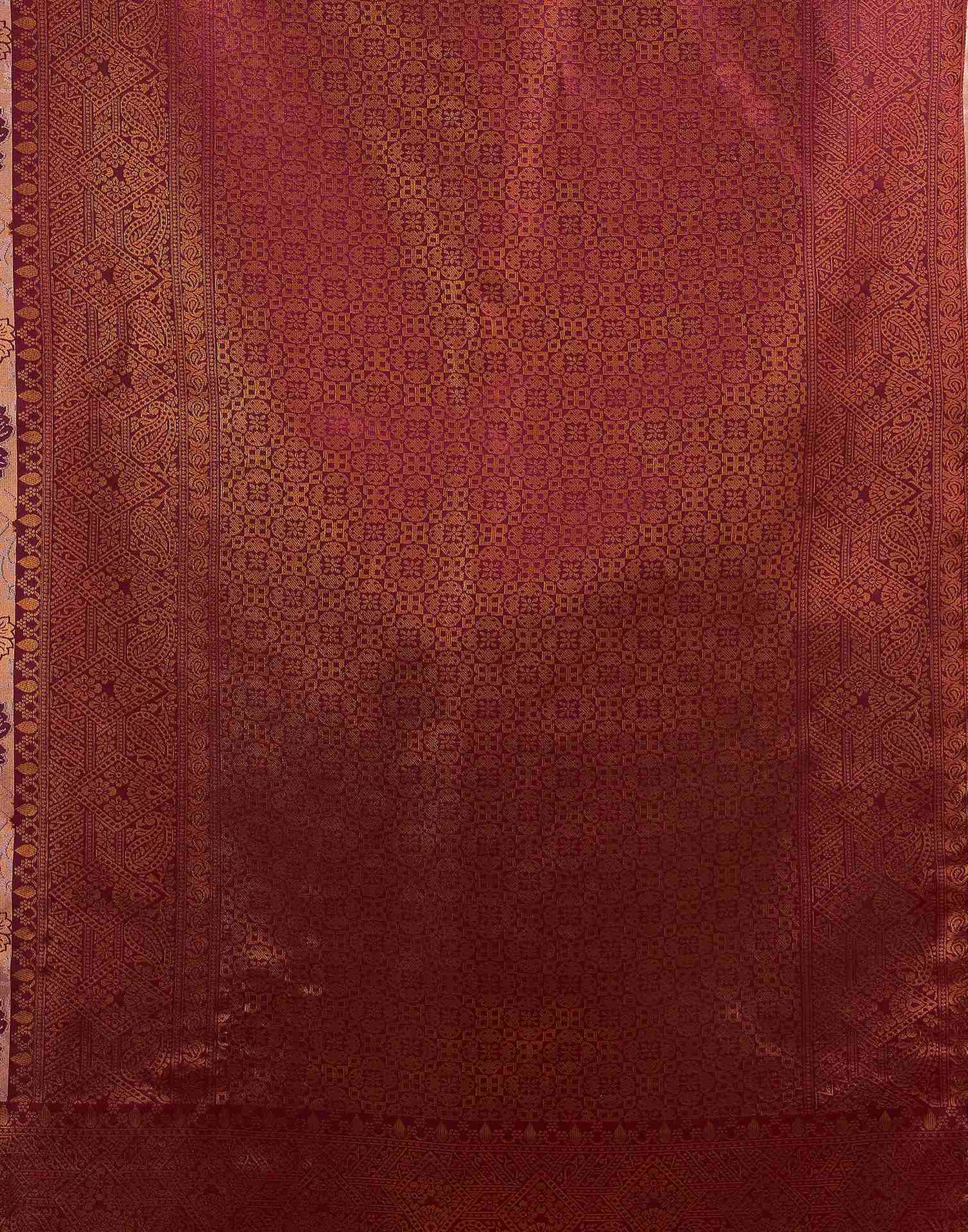 Mauve Silk Woven Saree