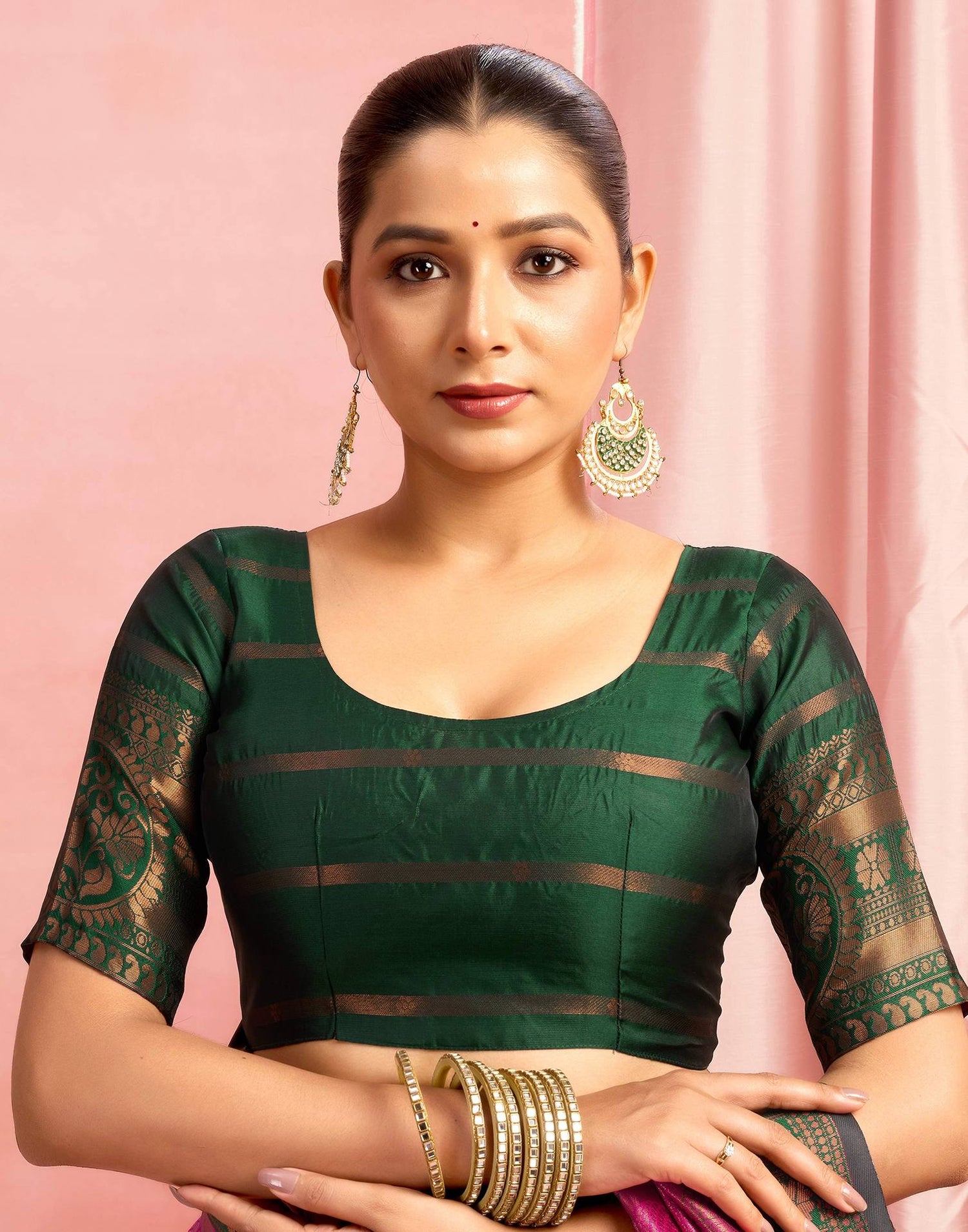 Bright Pink Silk Woven Saree