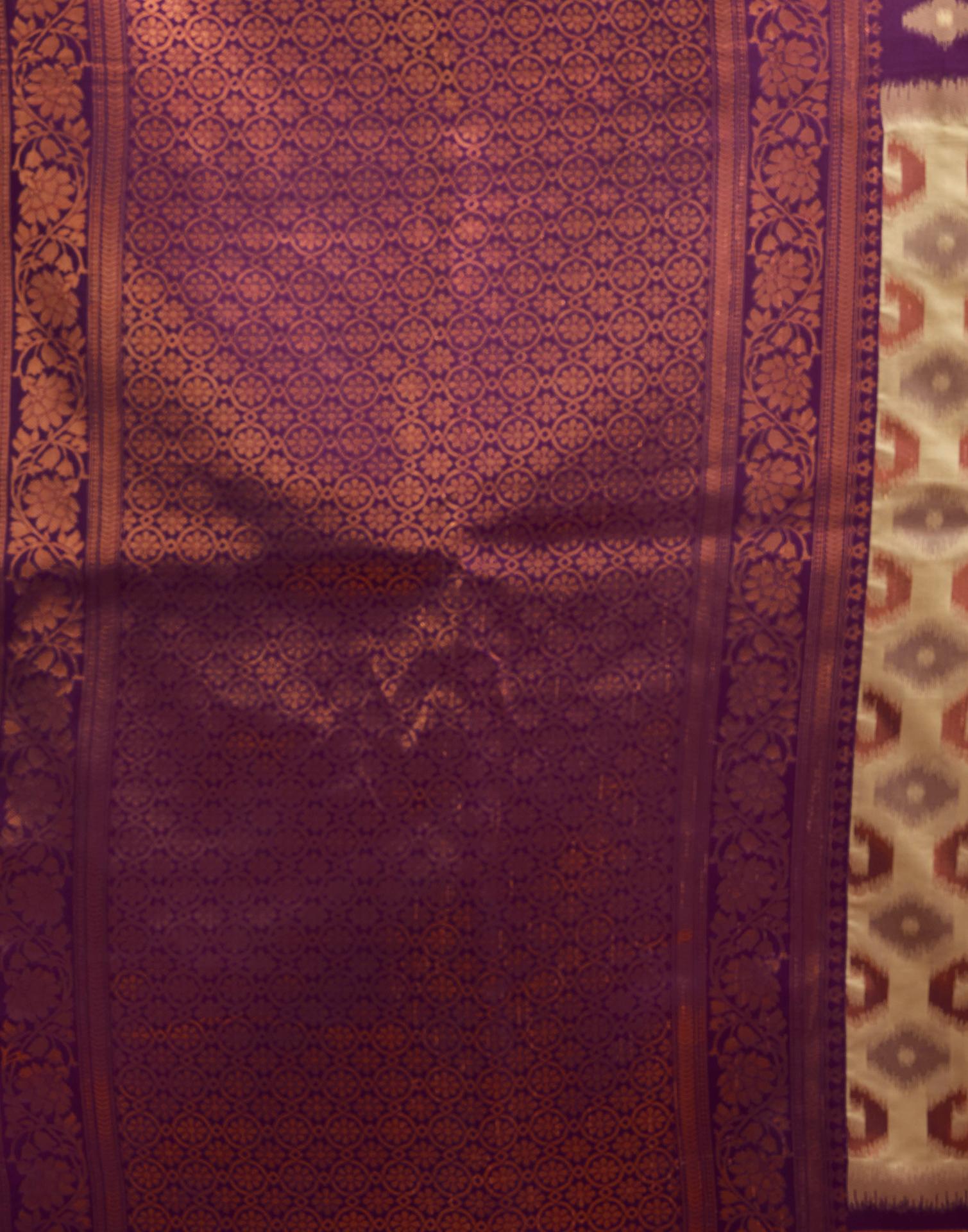 Khaki Silk Woven Saree