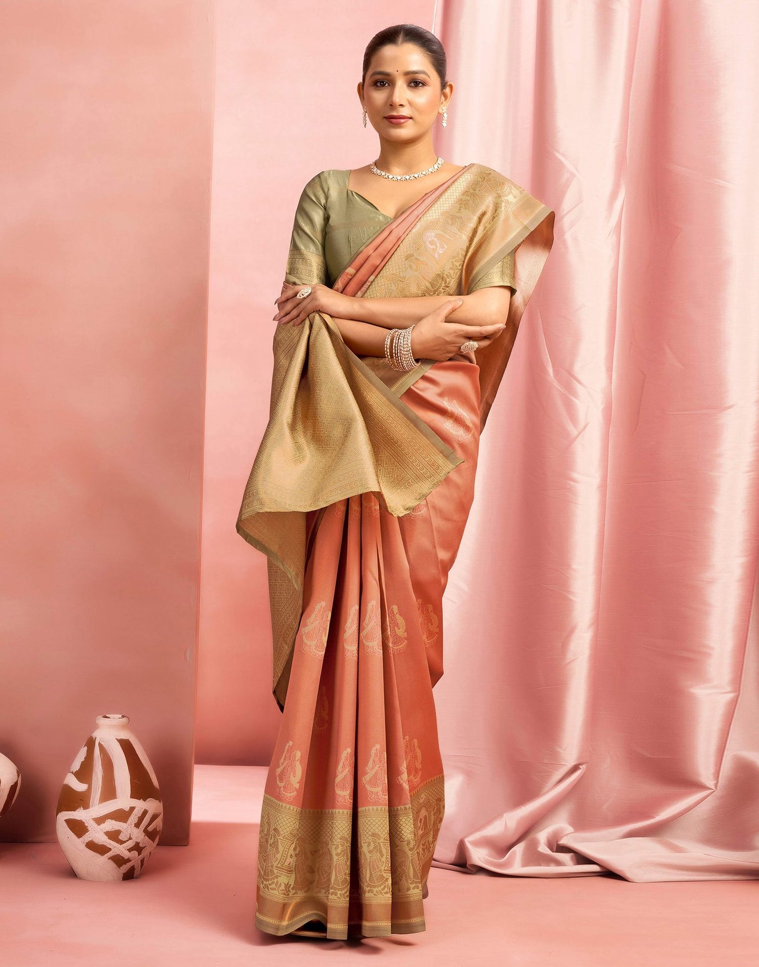 Mauve Silk Woven Kanjivaram Saree