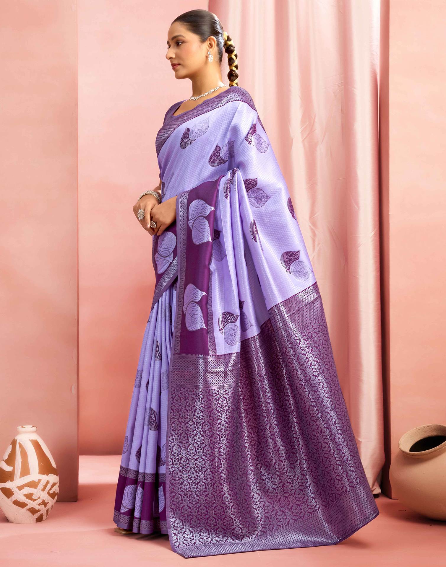Light Purple Silk Woven Saree