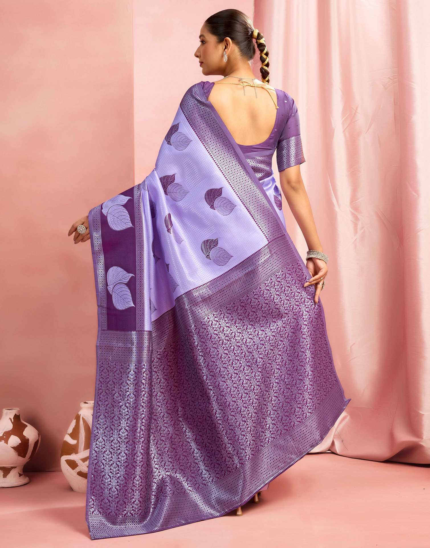 Light Purple Silk Woven Saree