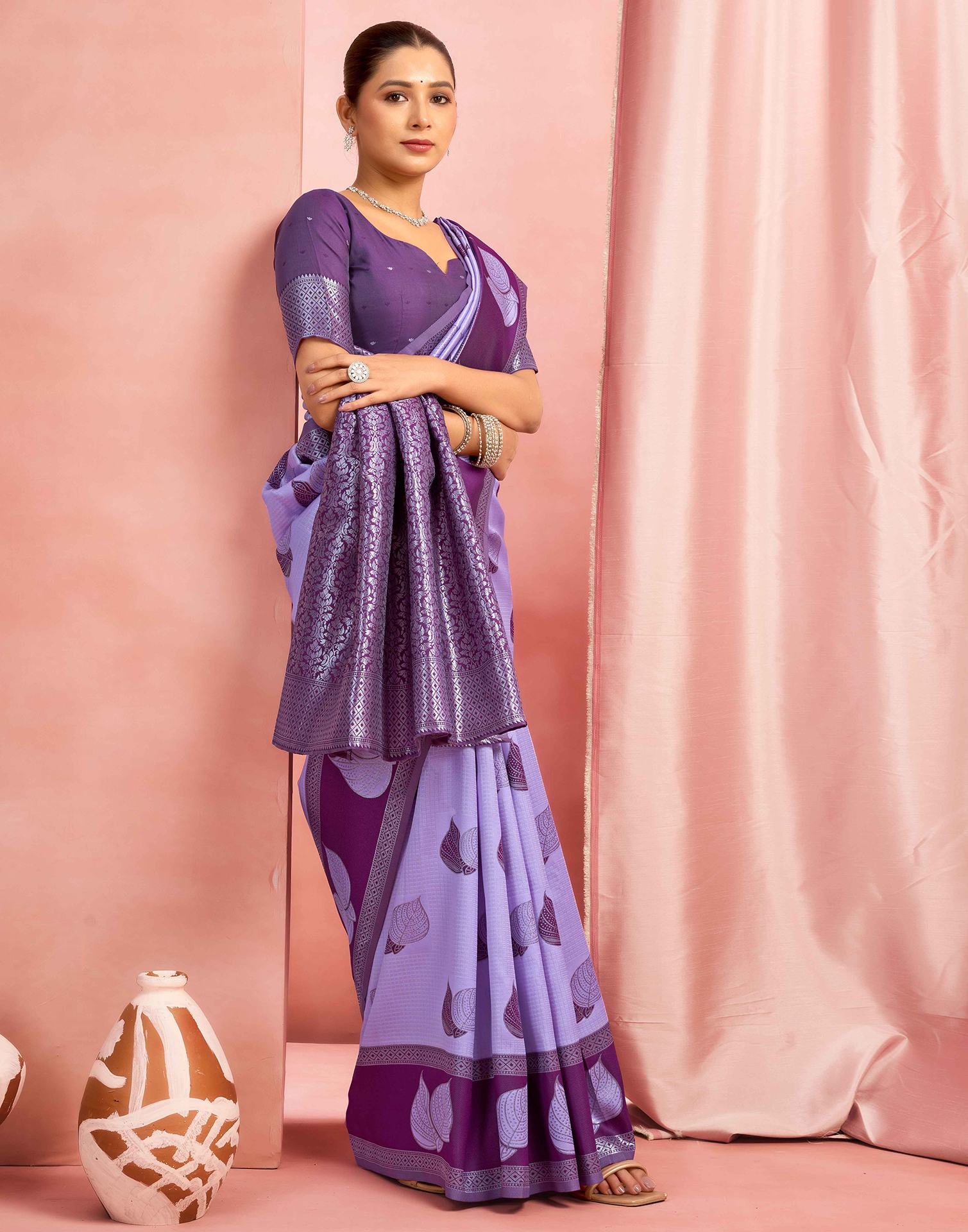 Light Purple Silk Woven Saree