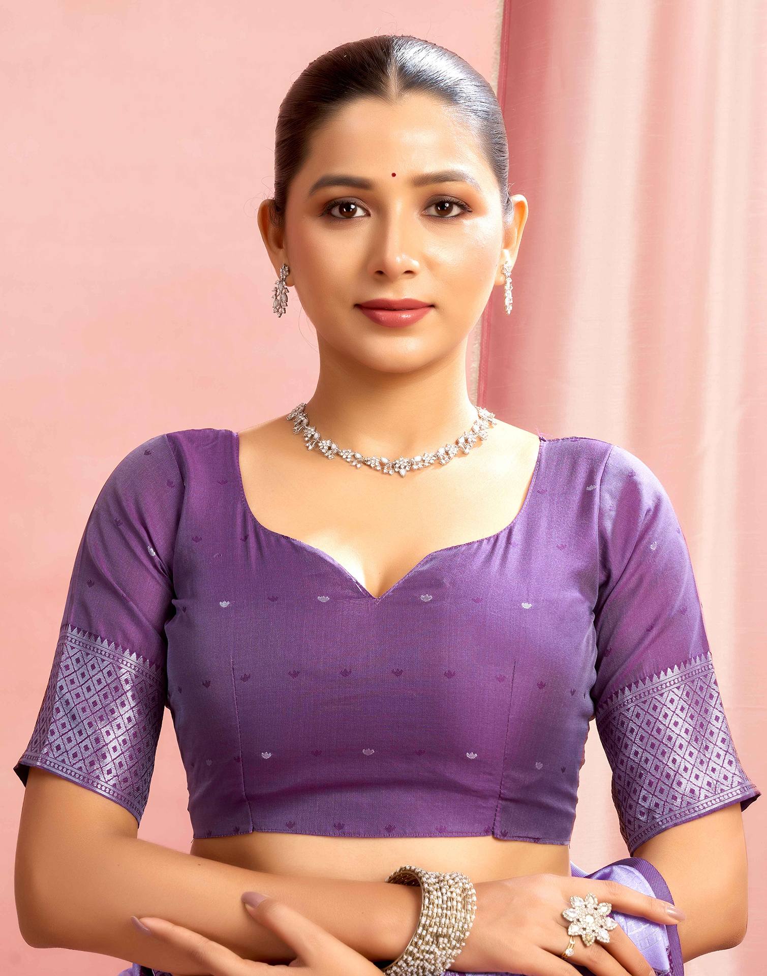 Light Purple Silk Woven Saree