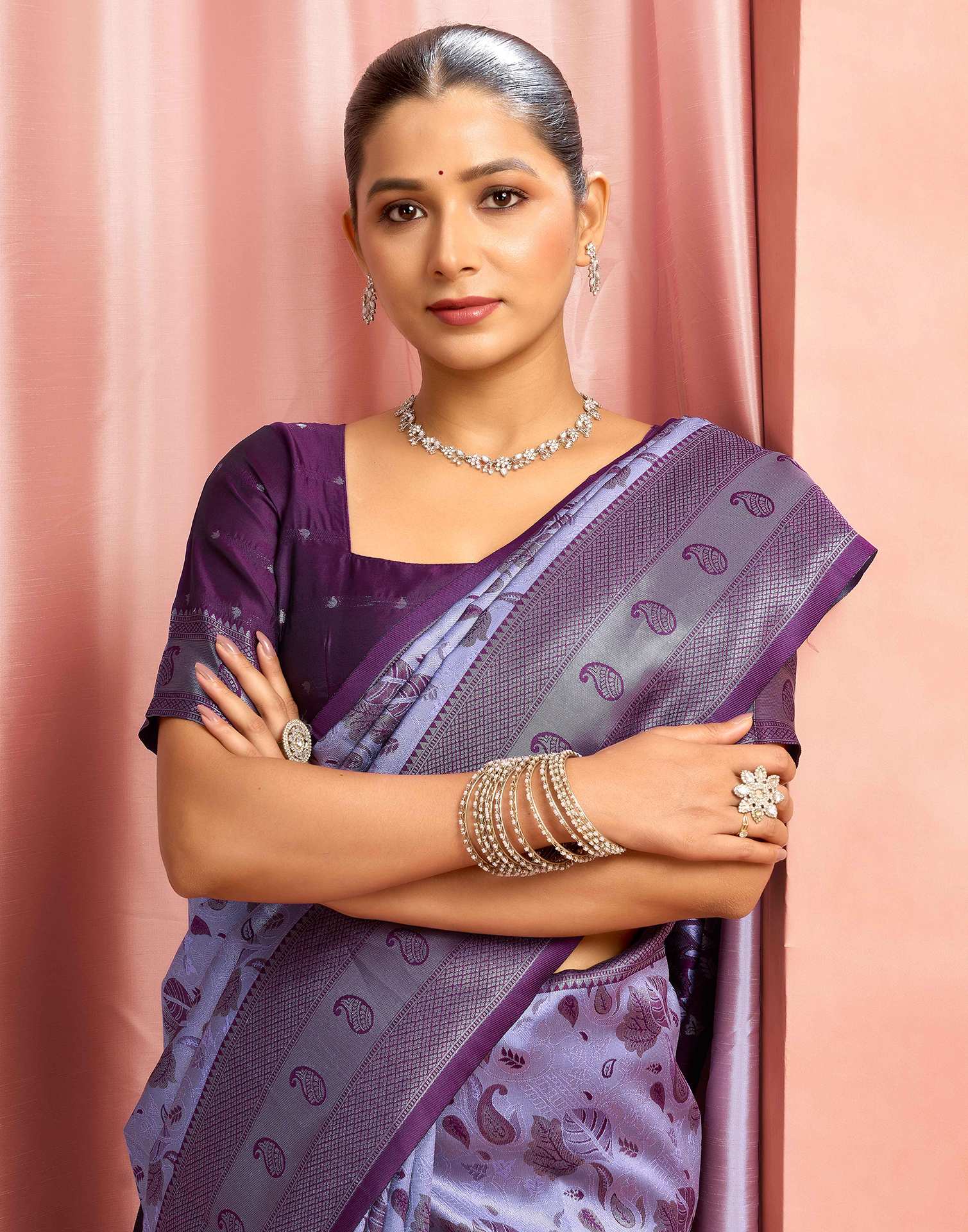 Light Purple Silk Woven Saree