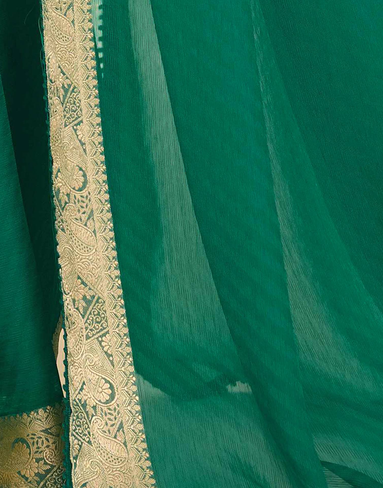 Green Chiffon Lace Saree