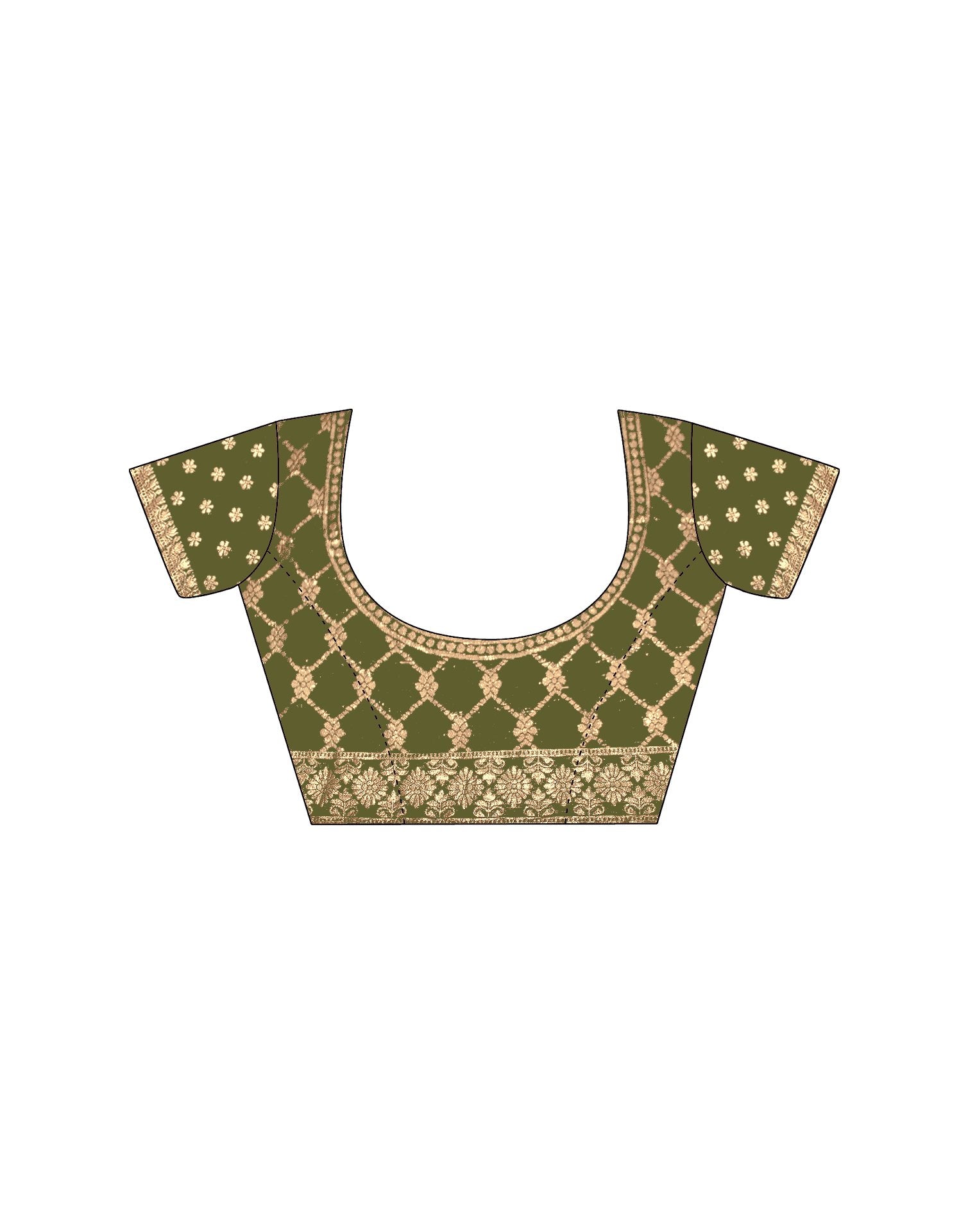 Green Chiffon Lace Saree