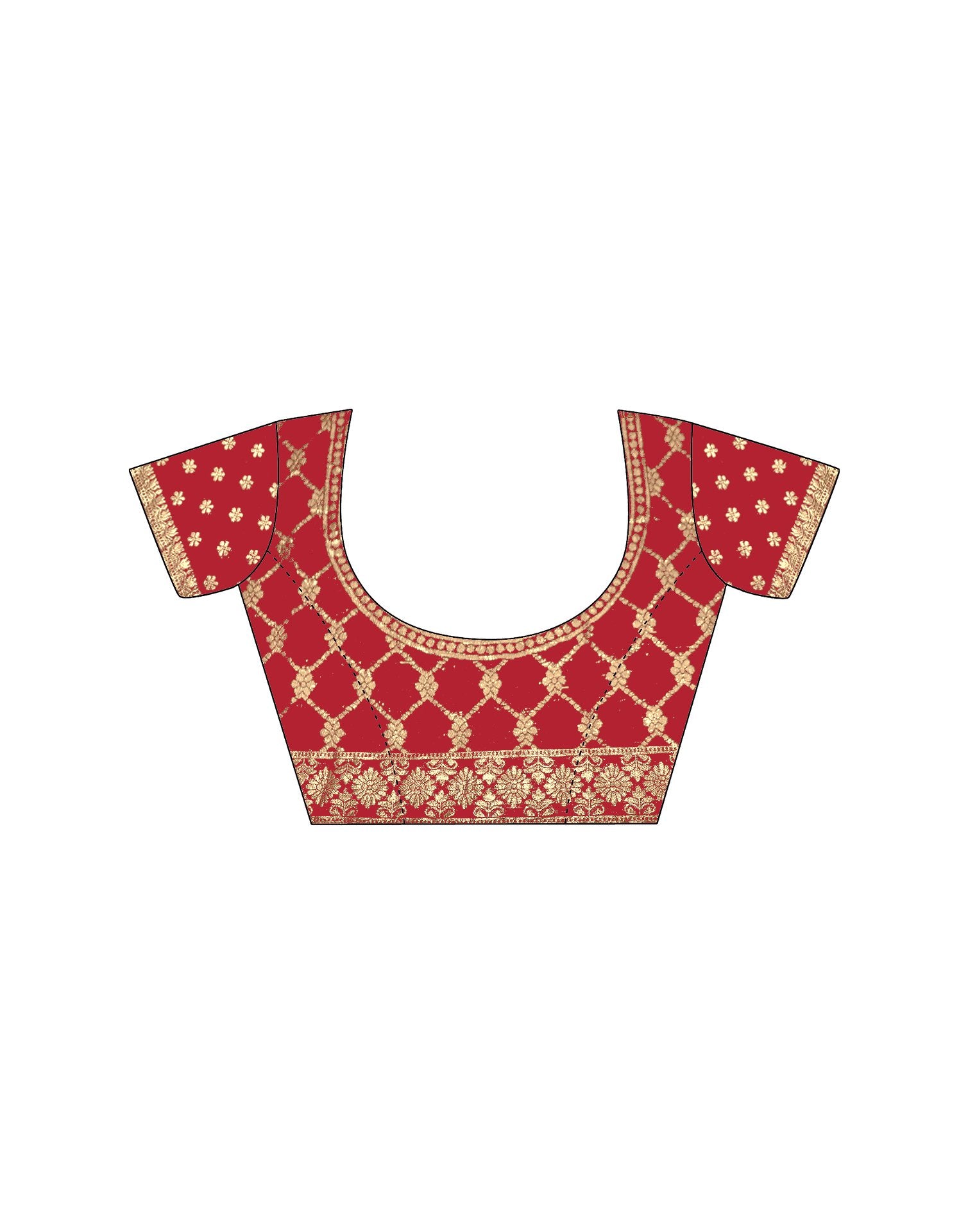Red Chiffon Lace Saree
