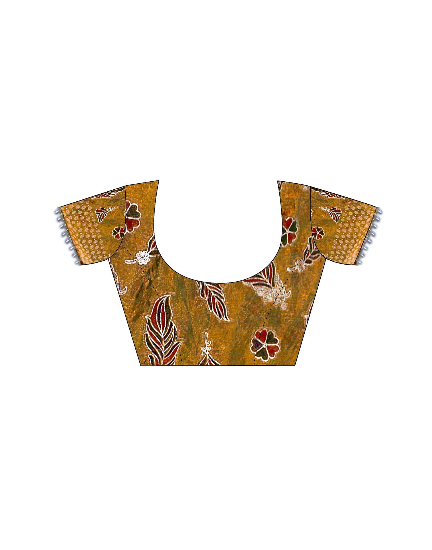 Mustard Yellow Shimmer Chiffon Foil Printed Saree