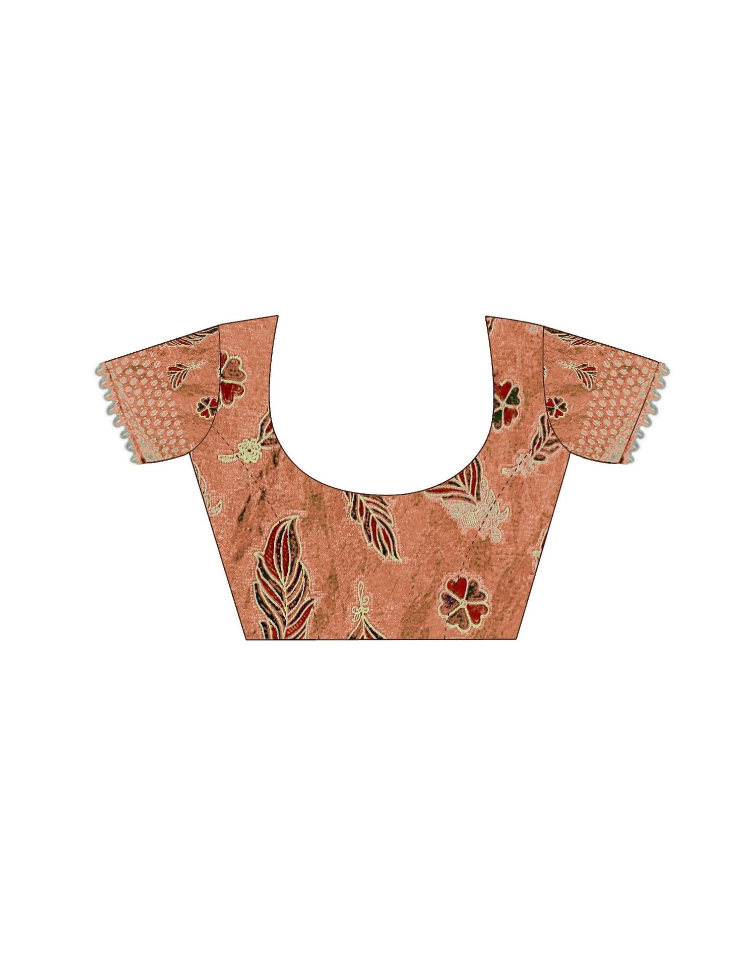 Orange Shimmer Chiffon Foil Printed Saree