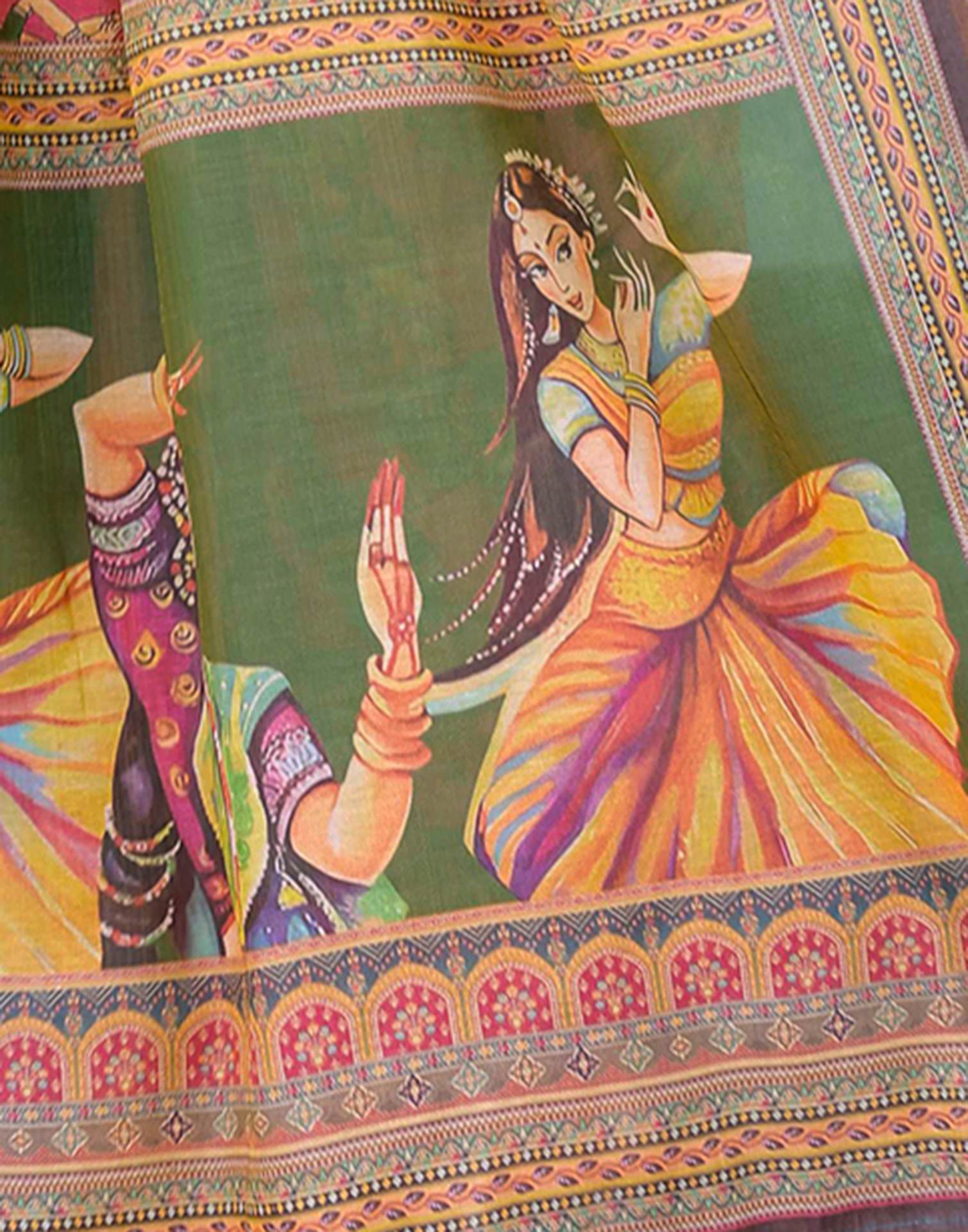 Pink Shimmer Silk Printed Saree