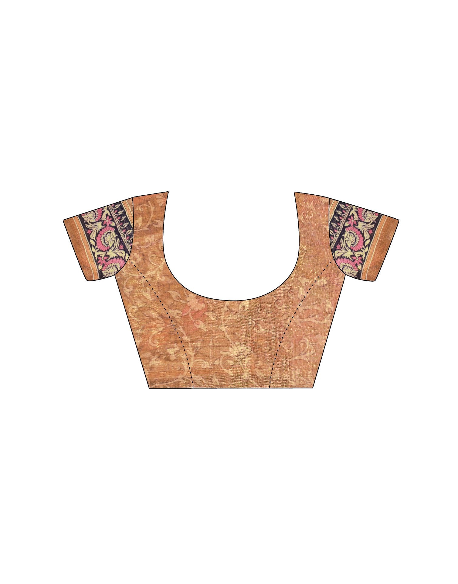 Beige Shimmer Silk Printed Saree
