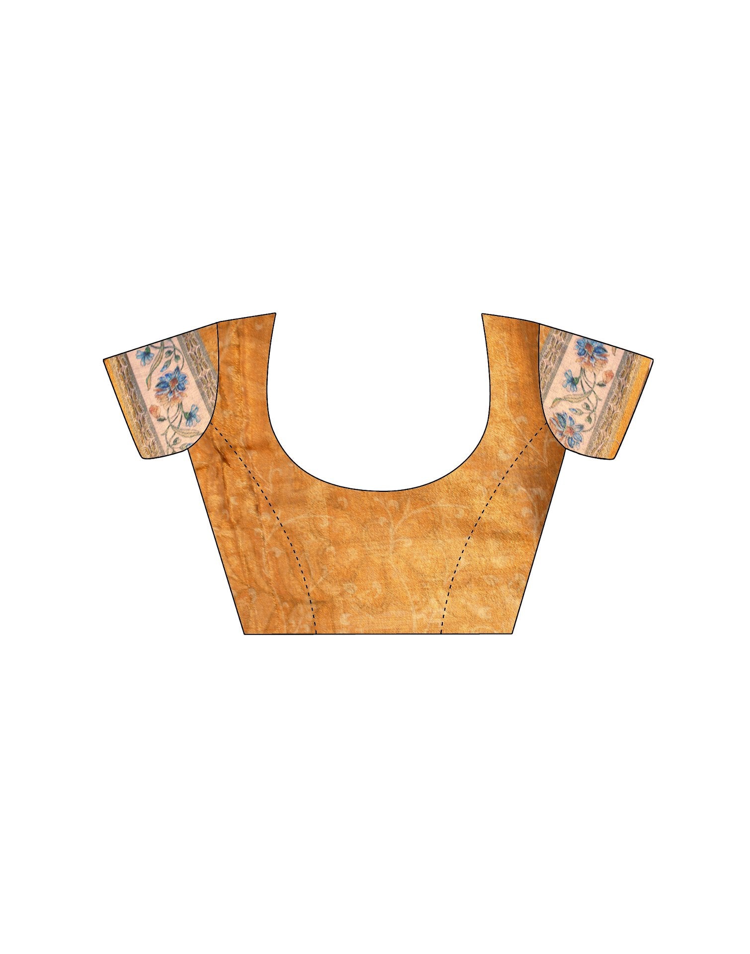 Mustard Shimmer Silk Printed Saree